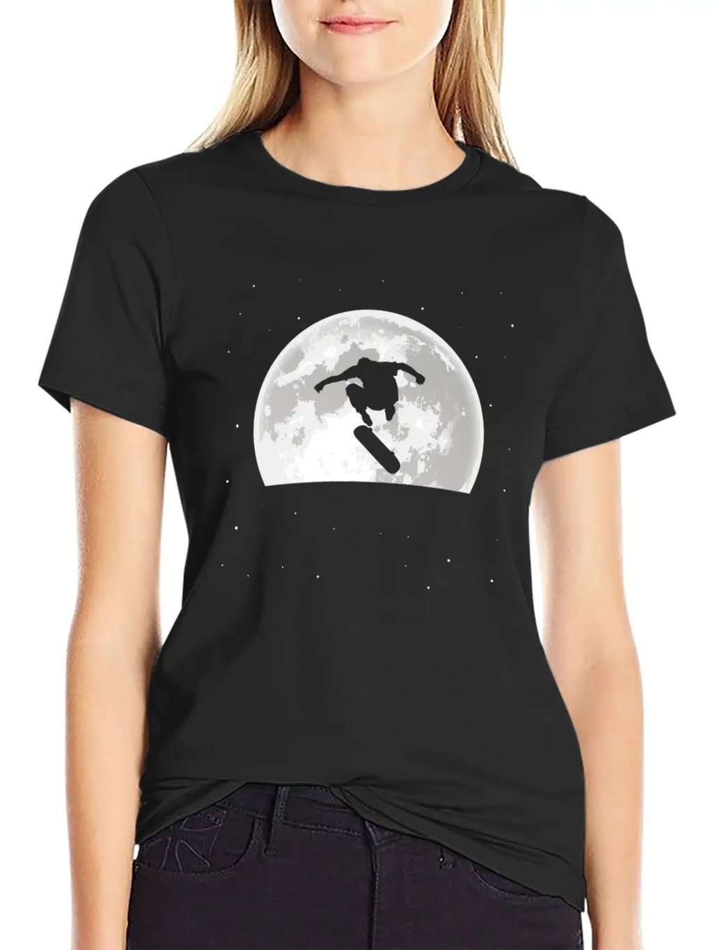 Skateboard Skater Moon Basic Graphic T-Shirt – Daily Comfort In Soft Cotton