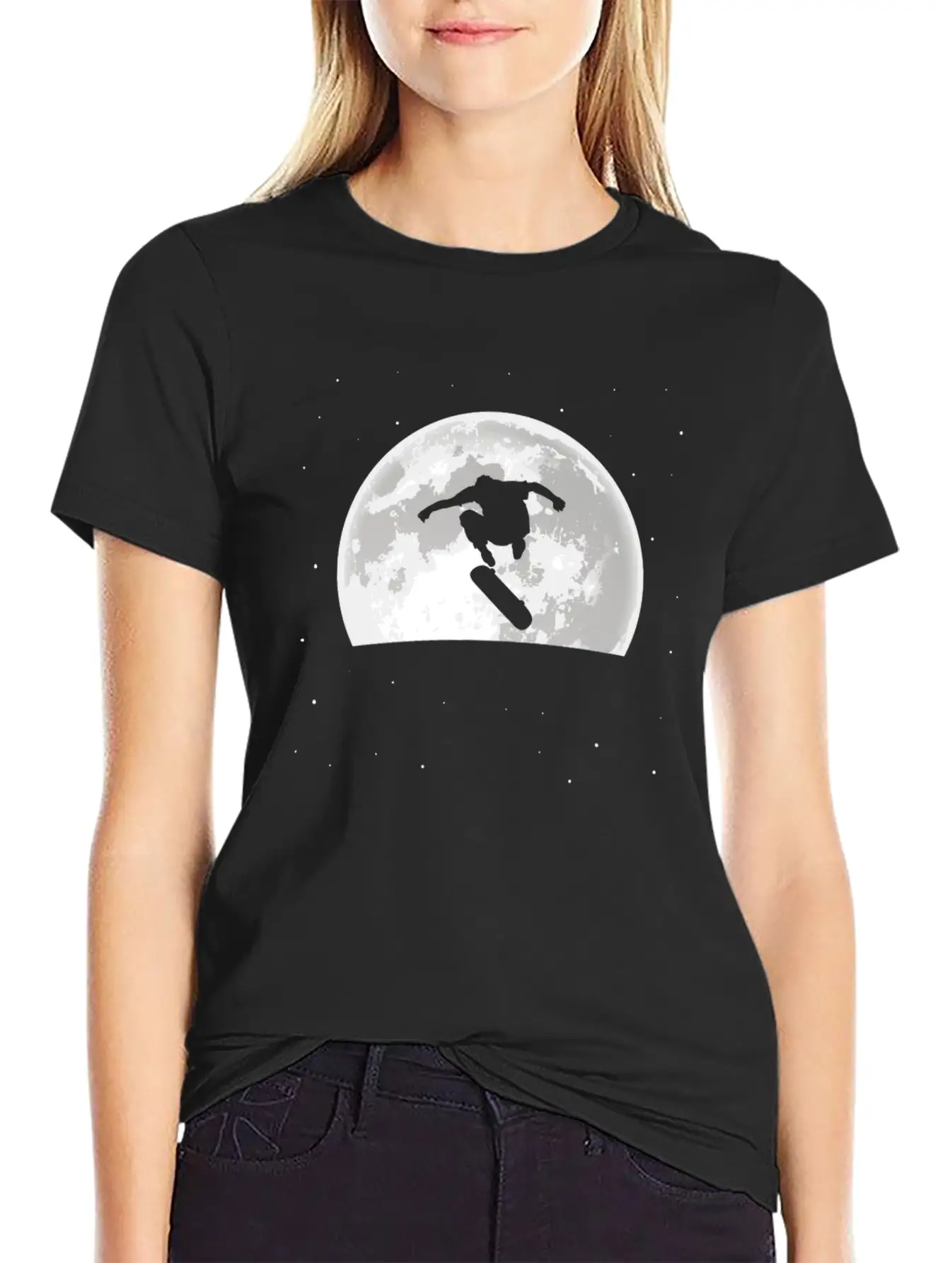 Skateboard Skater Moon Basic Graphic T-Shirt – Daily Comfort In Soft Cotton