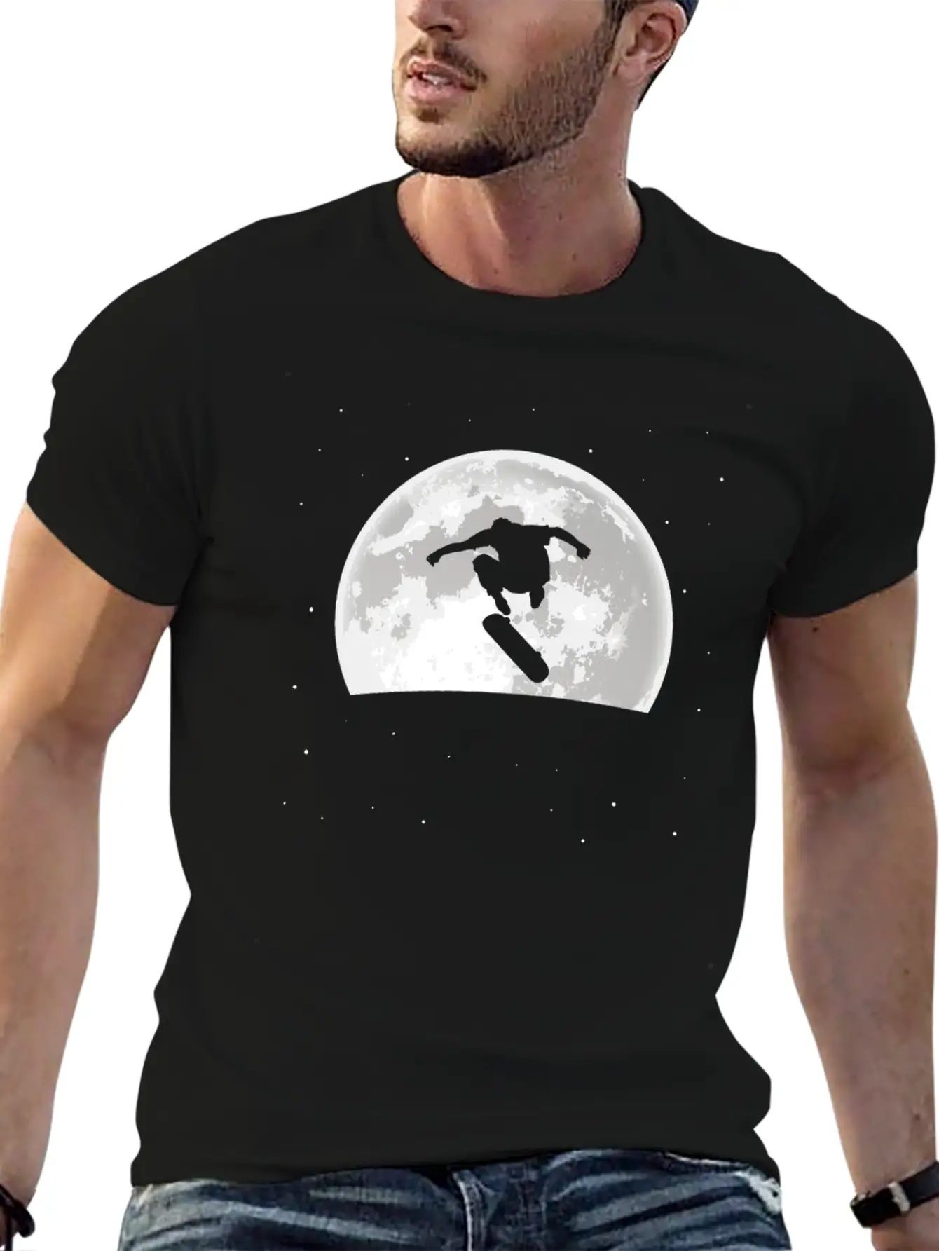Skateboard Skater Moon Basic Graphic T-Shirt – Daily Comfort In Soft Cotton