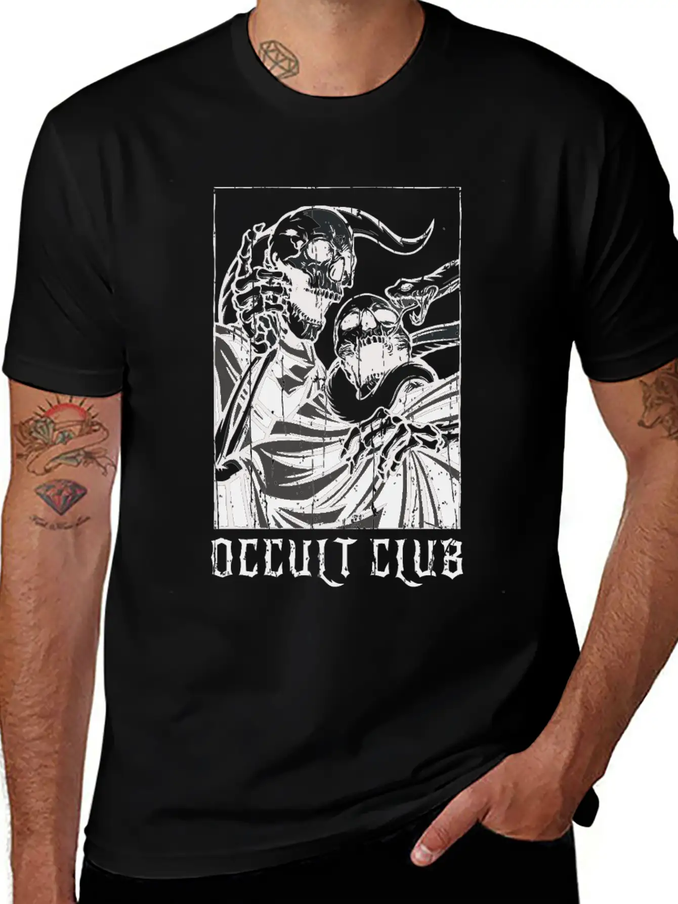 Skeleton Bones Tarot Card Occult Club Gothic Classic Cotton Tee – Unisex Comfort For Any Season