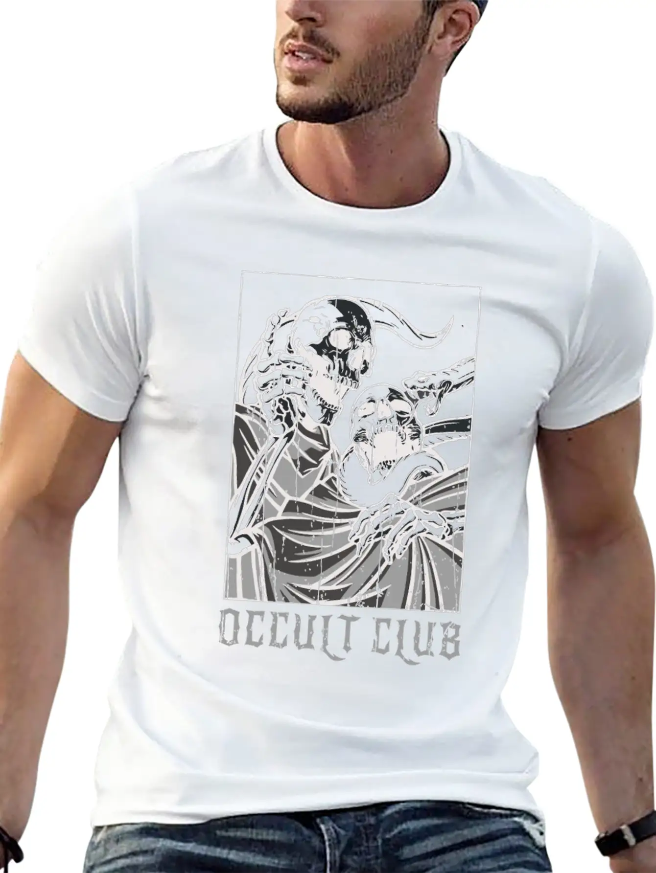 Skeleton Bones Tarot Card Occult Club Gothic Classic Cotton Tee – Unisex Comfort For Any Season
