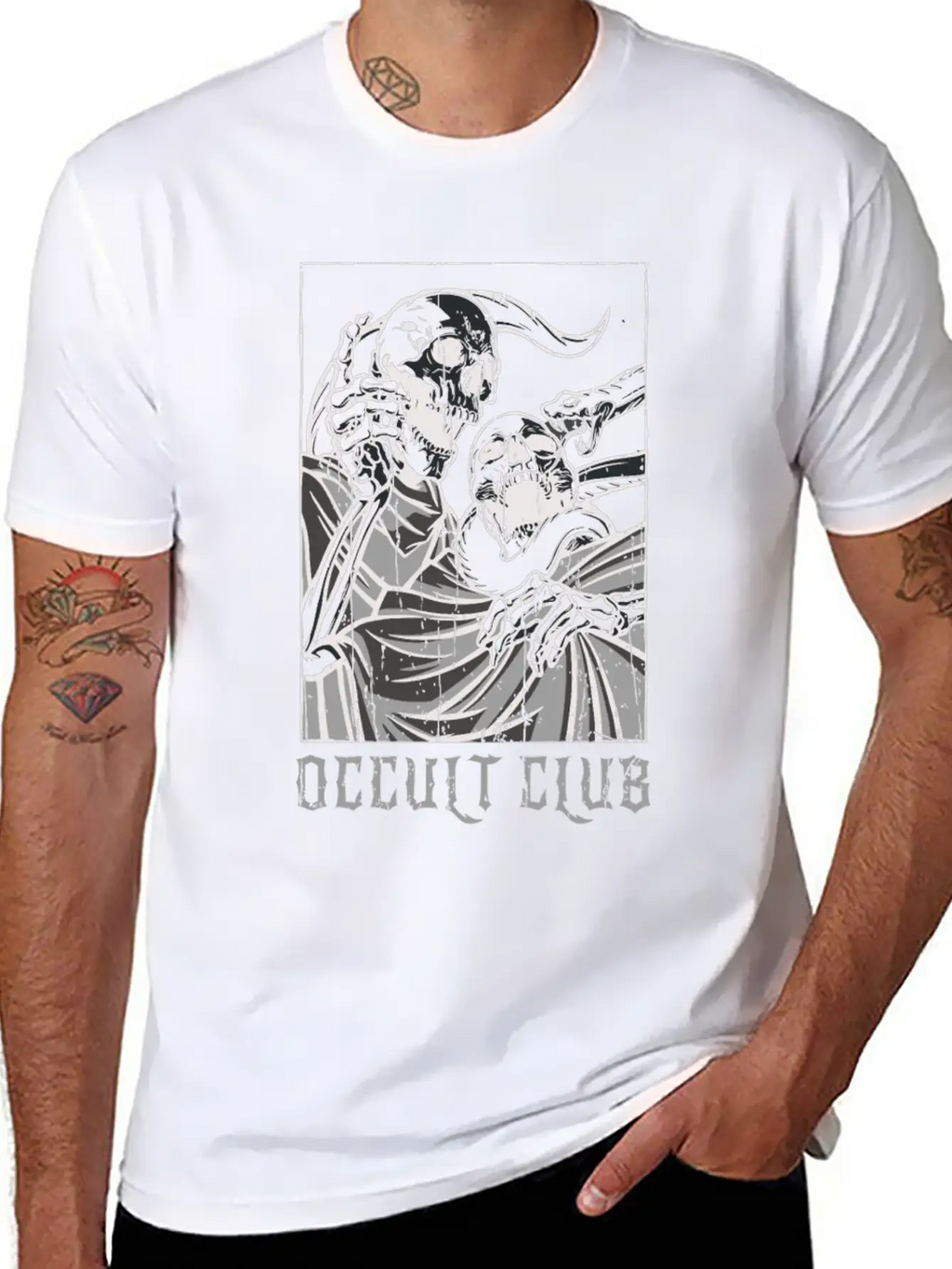 Skeleton Bones Tarot Card Occult Club Gothic Classic Cotton Tee – Unisex Comfort For Any Season