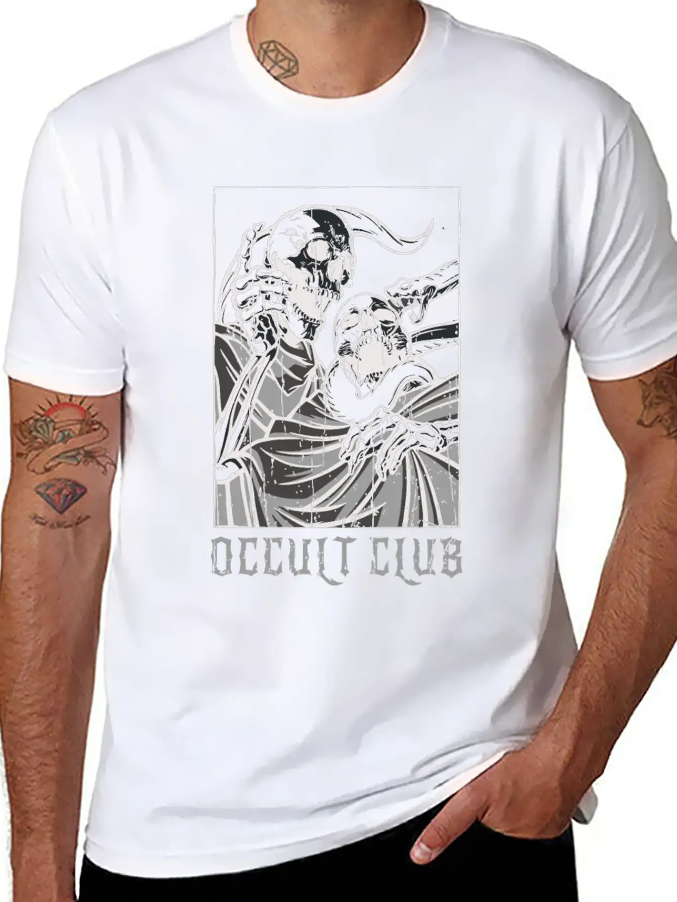 Skeleton Bones Tarot Card Occult Club Gothic Classic Cotton Tee – Unisex Comfort For Any Season