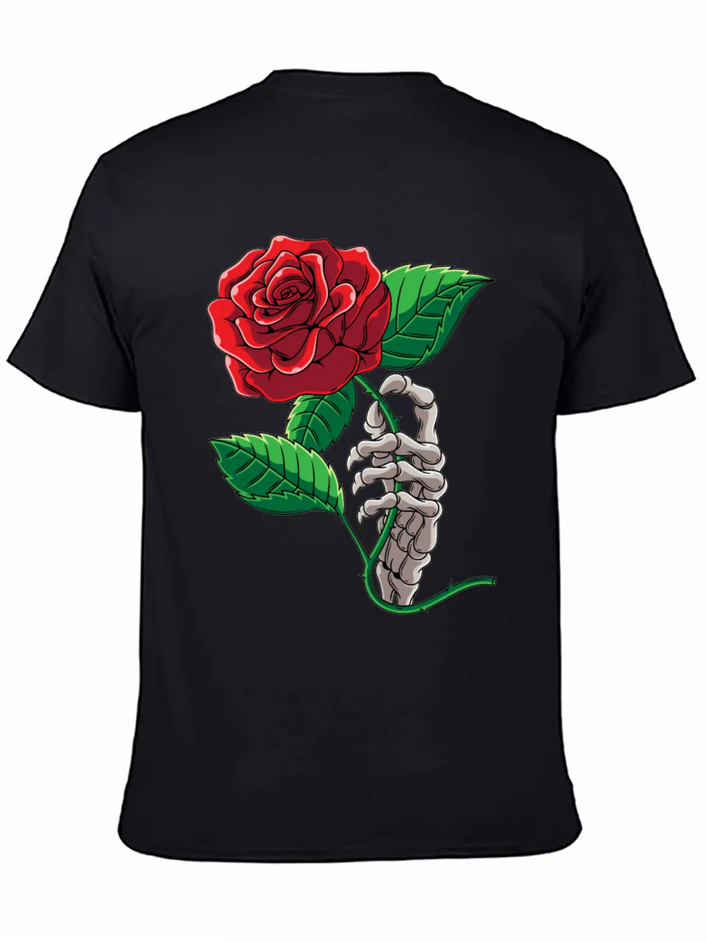 Skeleton Hand Red Rose Flower Romantic Aesthetic T Timeless Short Sleeve Tee – Comfy And Minimalist Design