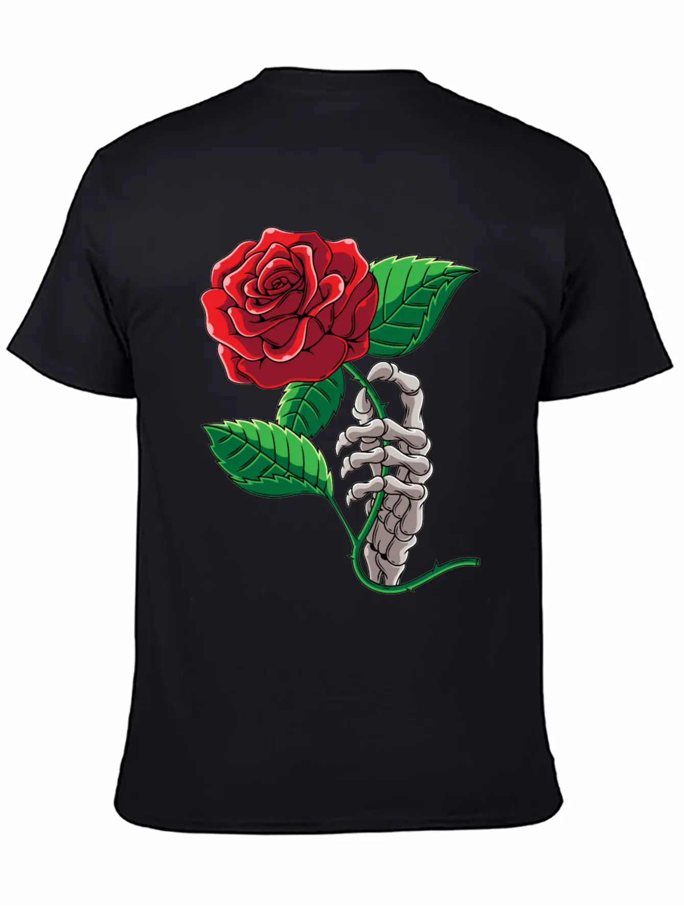 Skeleton Hand Red Rose Flower Romantic Aesthetic T Timeless Short Sleeve Tee – Comfy And Minimalist Design