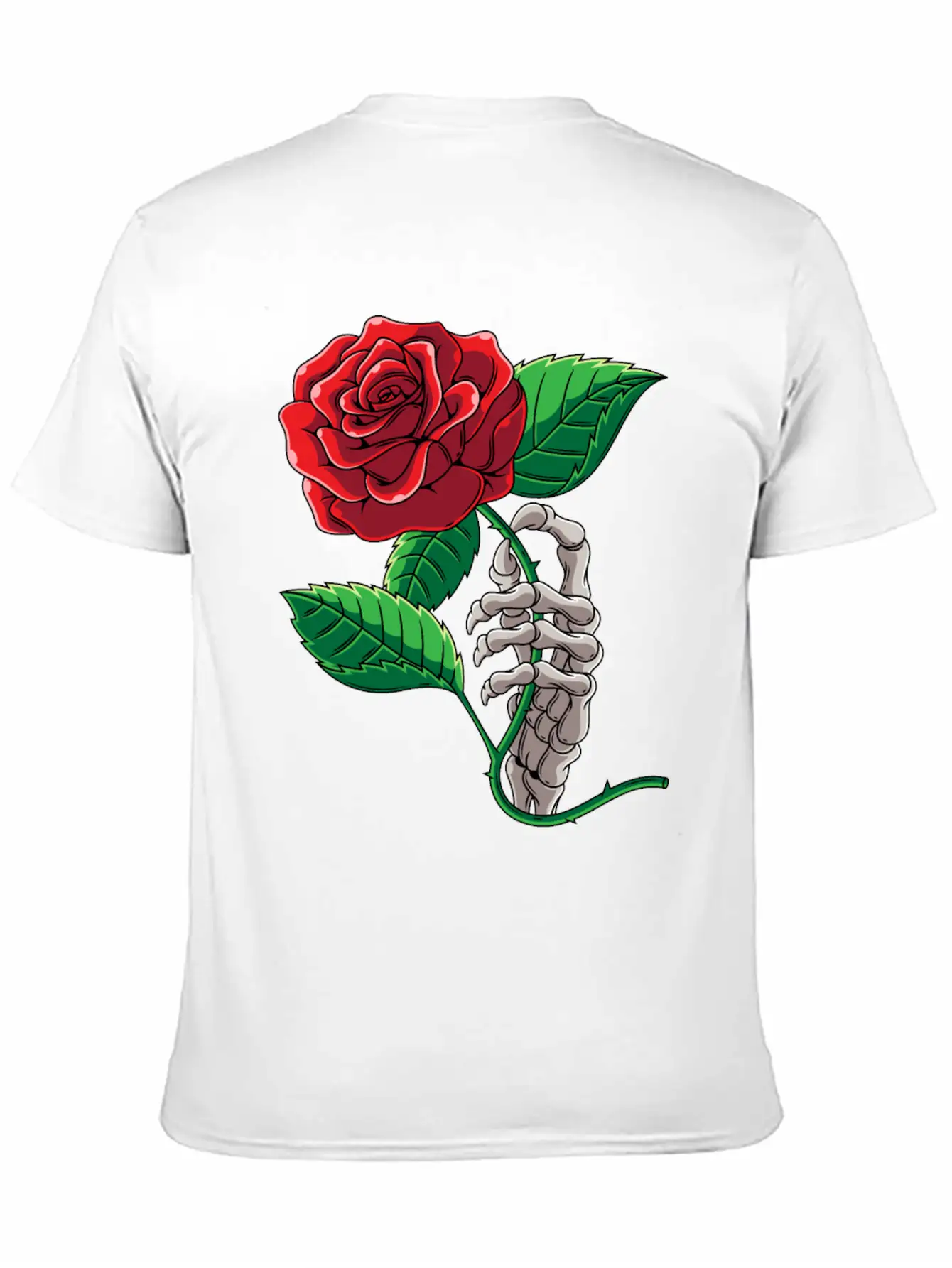 Skeleton Hand Red Rose Flower Romantic Aesthetic T Timeless Short Sleeve Tee – Comfy And Minimalist Design