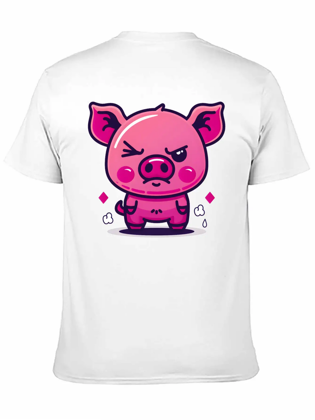 Skeptical Swine - Funny Cute Frowning Pig Design Relaxed Everyday Tee – Lightweight And Durable Cotton