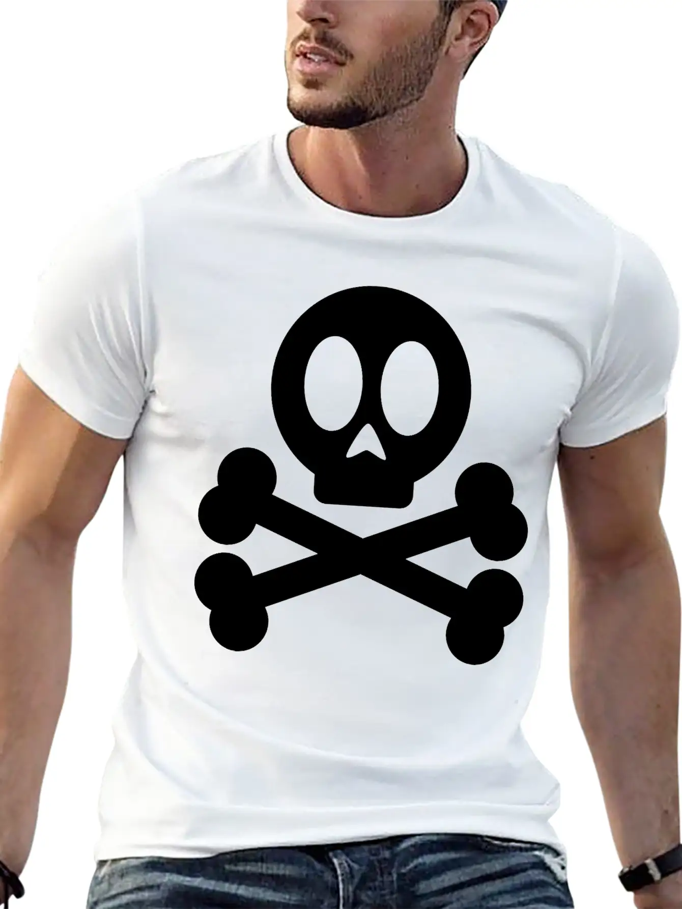 Skull And Crossbones Classic Cotton Tee – Unisex Comfort For Any Season