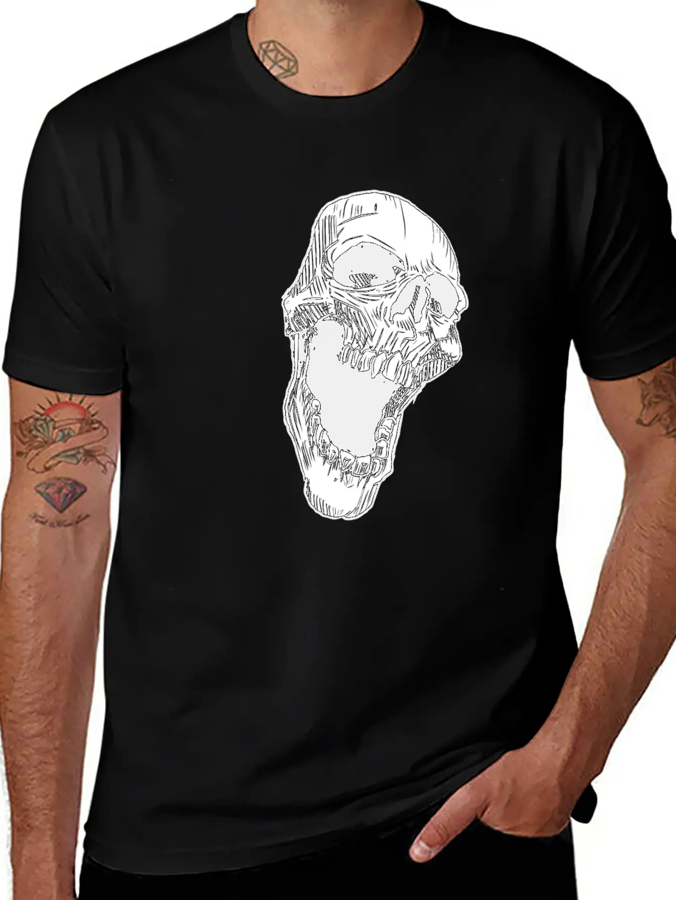 Skull Breathable Soft Cotton T-Shirt – Timeless Casual Look