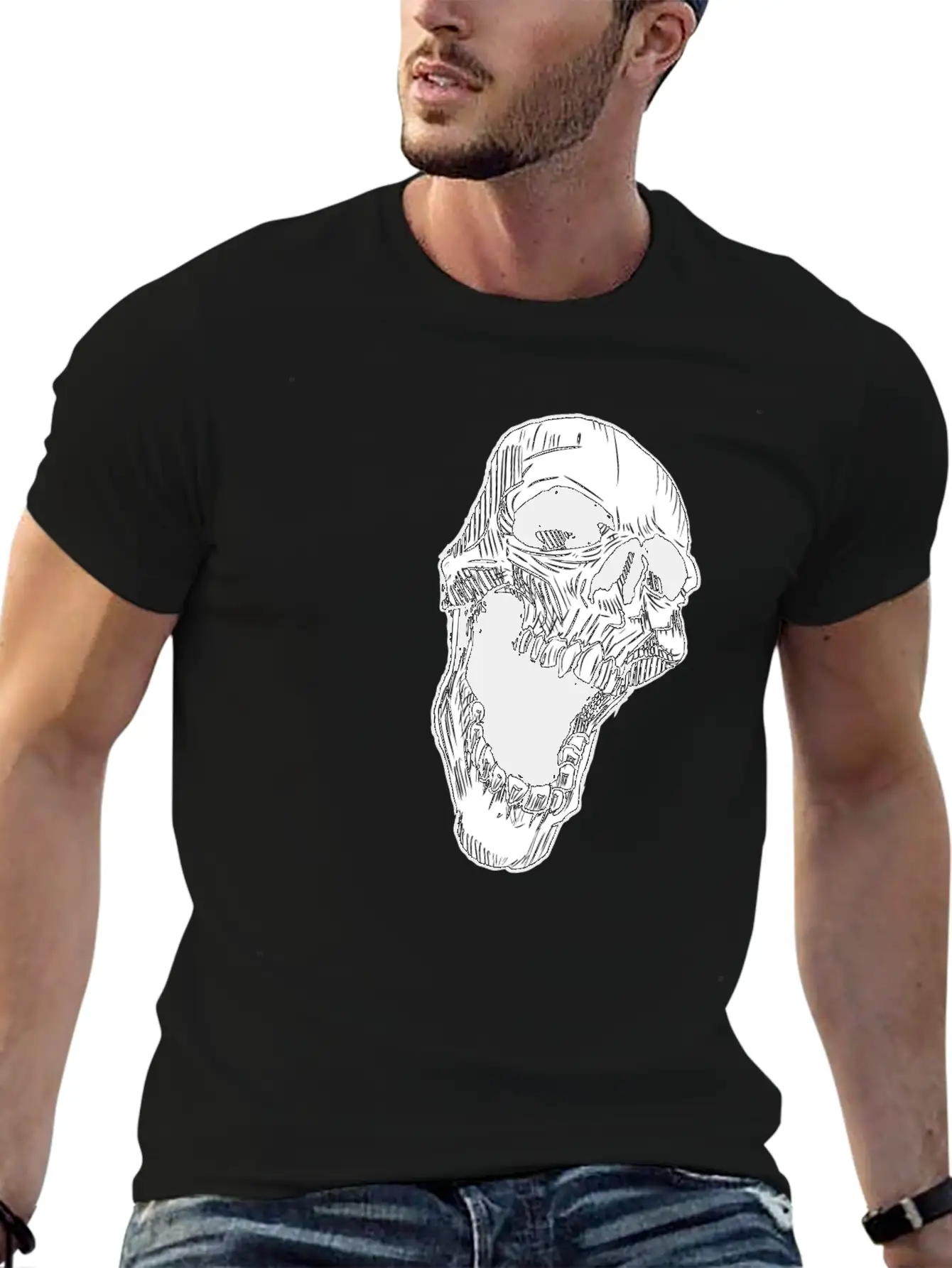 Skull Breathable Soft Cotton T-Shirt – Timeless Casual Look