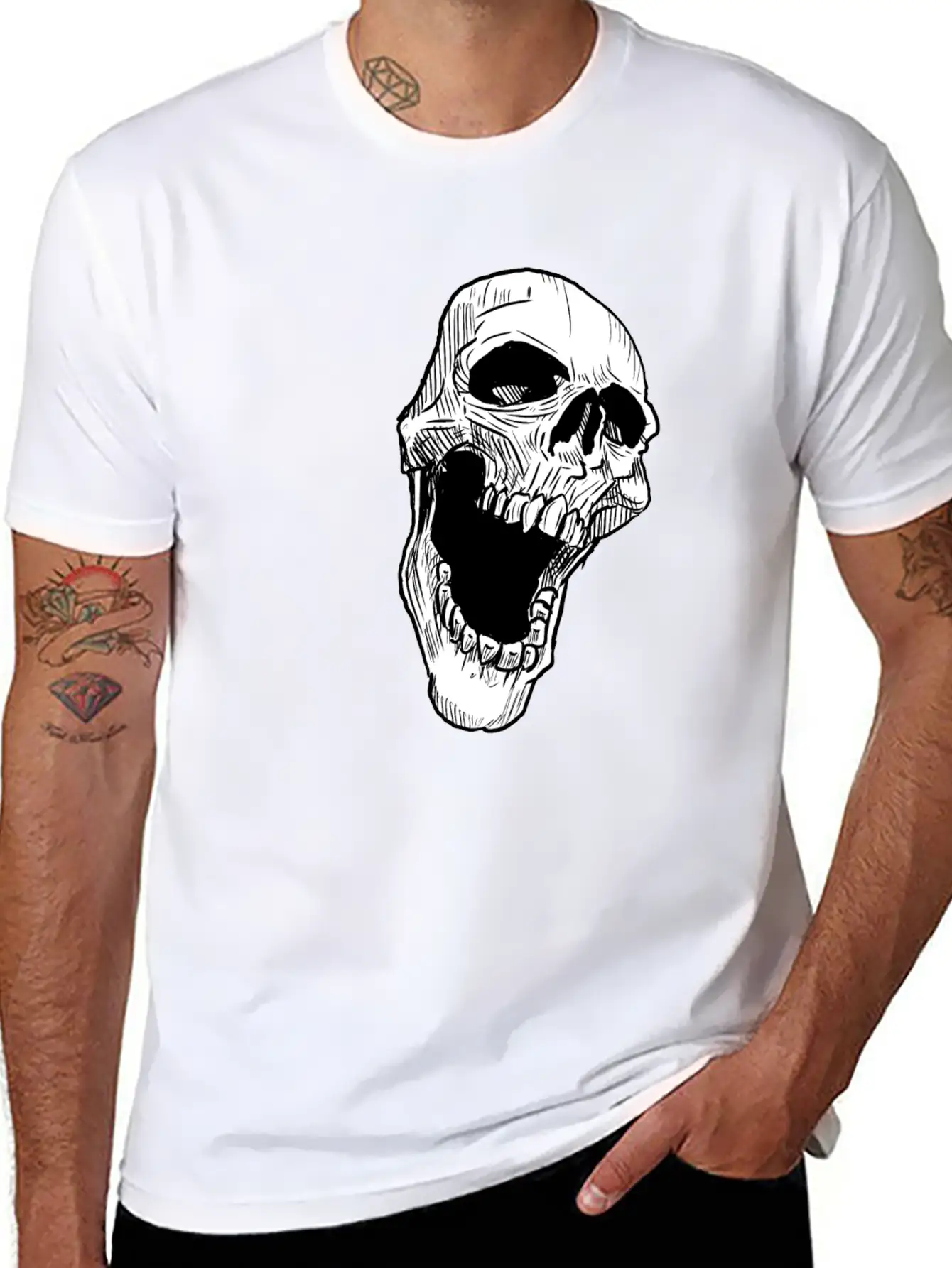 Skull Breathable Soft Cotton T-Shirt – Timeless Casual Look
