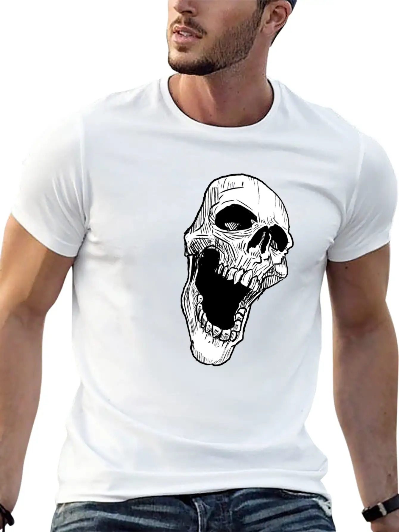 Skull Breathable Soft Cotton T-Shirt – Timeless Casual Look