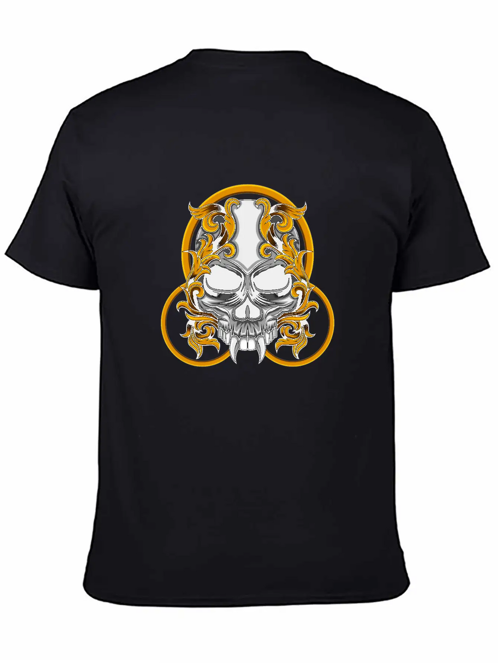 Skull Circle Copper Floral Stylish Everyday T-Shirt – Unisex Basic Cotton Tee