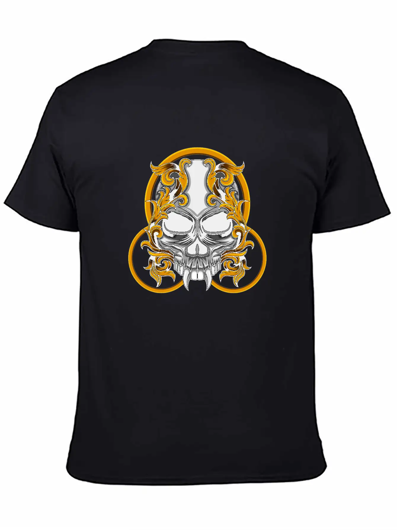 Skull Circle Copper Floral Stylish Everyday T-Shirt – Unisex Basic Cotton Tee
