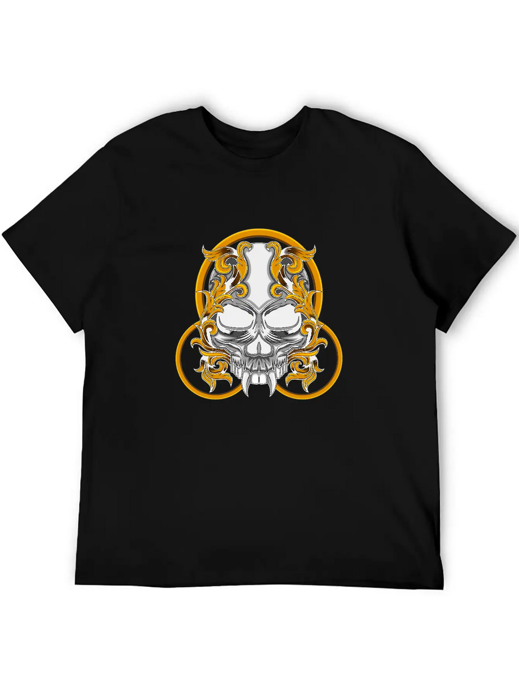 Skull Circle Copper Floral Stylish Everyday T-Shirt – Unisex Basic Cotton Tee