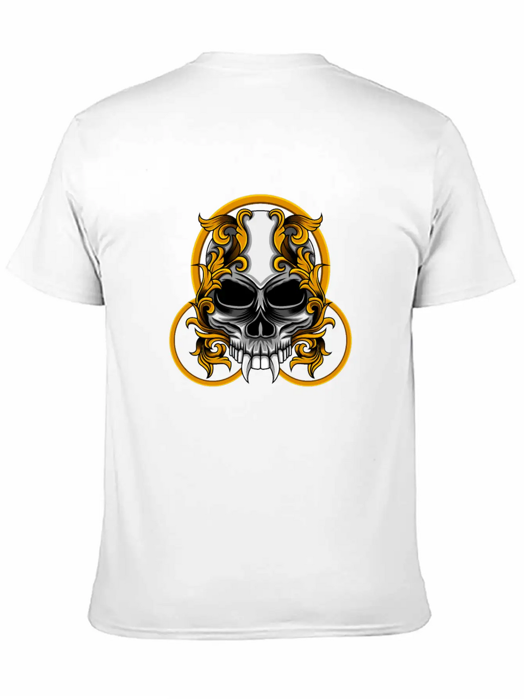 Skull Circle Copper Floral Stylish Everyday T-Shirt – Unisex Basic Cotton Tee