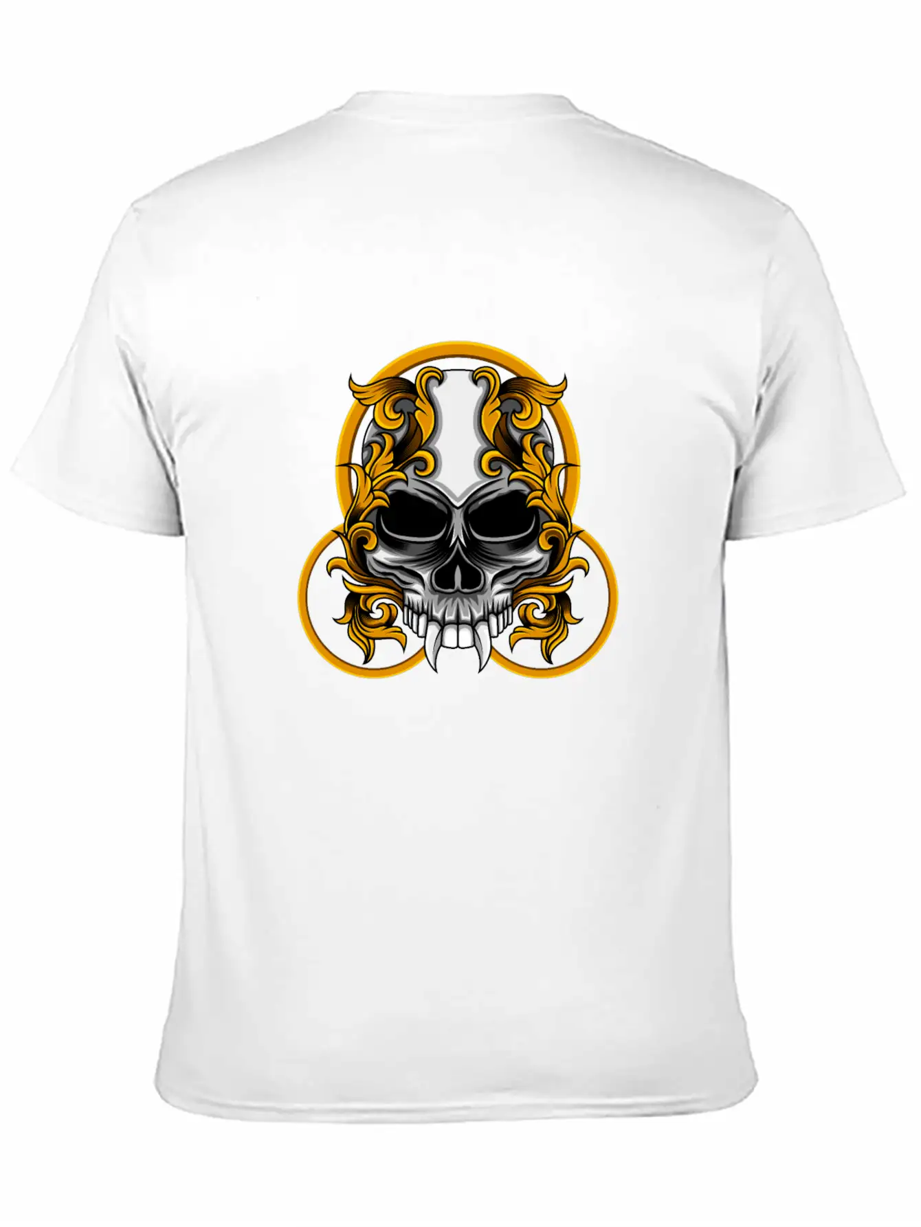 Skull Circle Copper Floral Stylish Everyday T-Shirt – Unisex Basic Cotton Tee