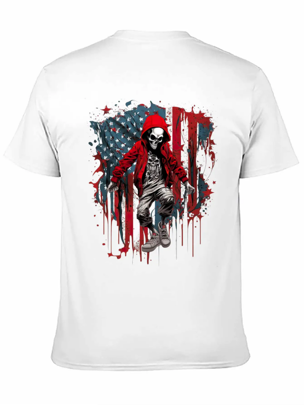 Skull Dance Patriotic Street American USA Flag Basic Graphic T-Shirt – Daily Comfort In Soft Cotton