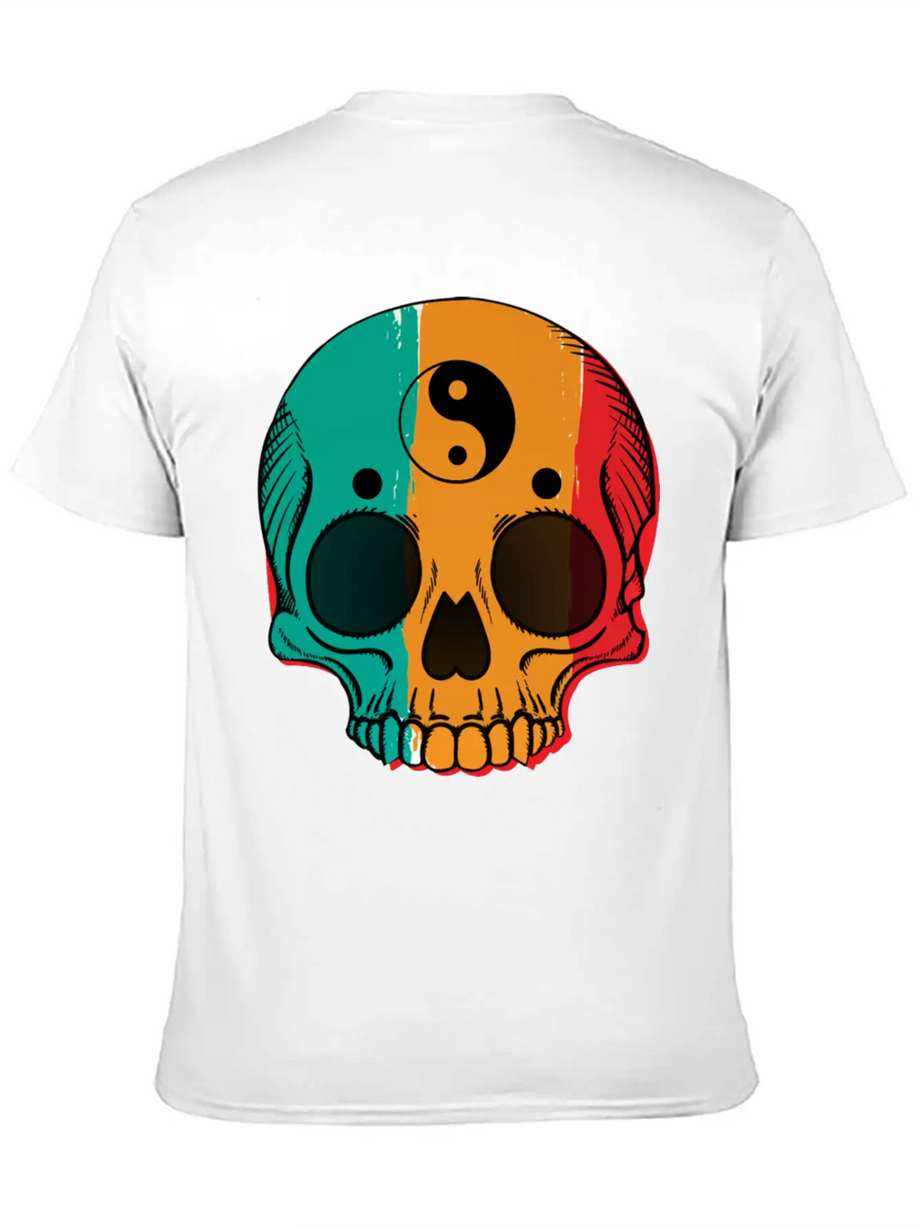 Skull Flag Yin Symbol Yang Symbol Balance Classic Cotton Tee – Unisex Comfort For Any Season