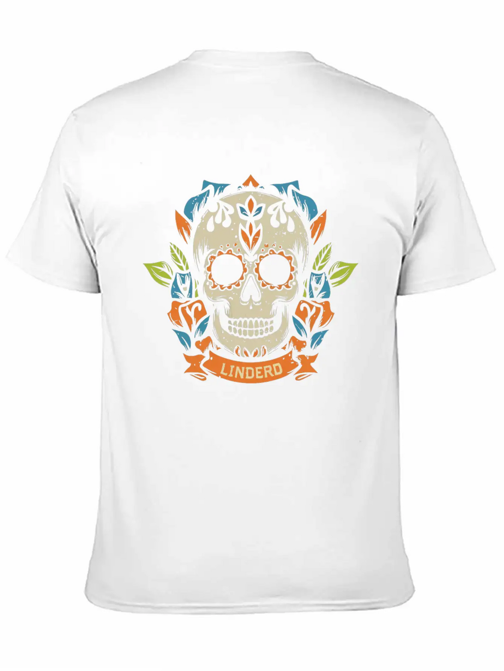 Skull Head With Leaf T Shirt Design Breathable Soft Cotton T-Shirt – Timeless Casual Look