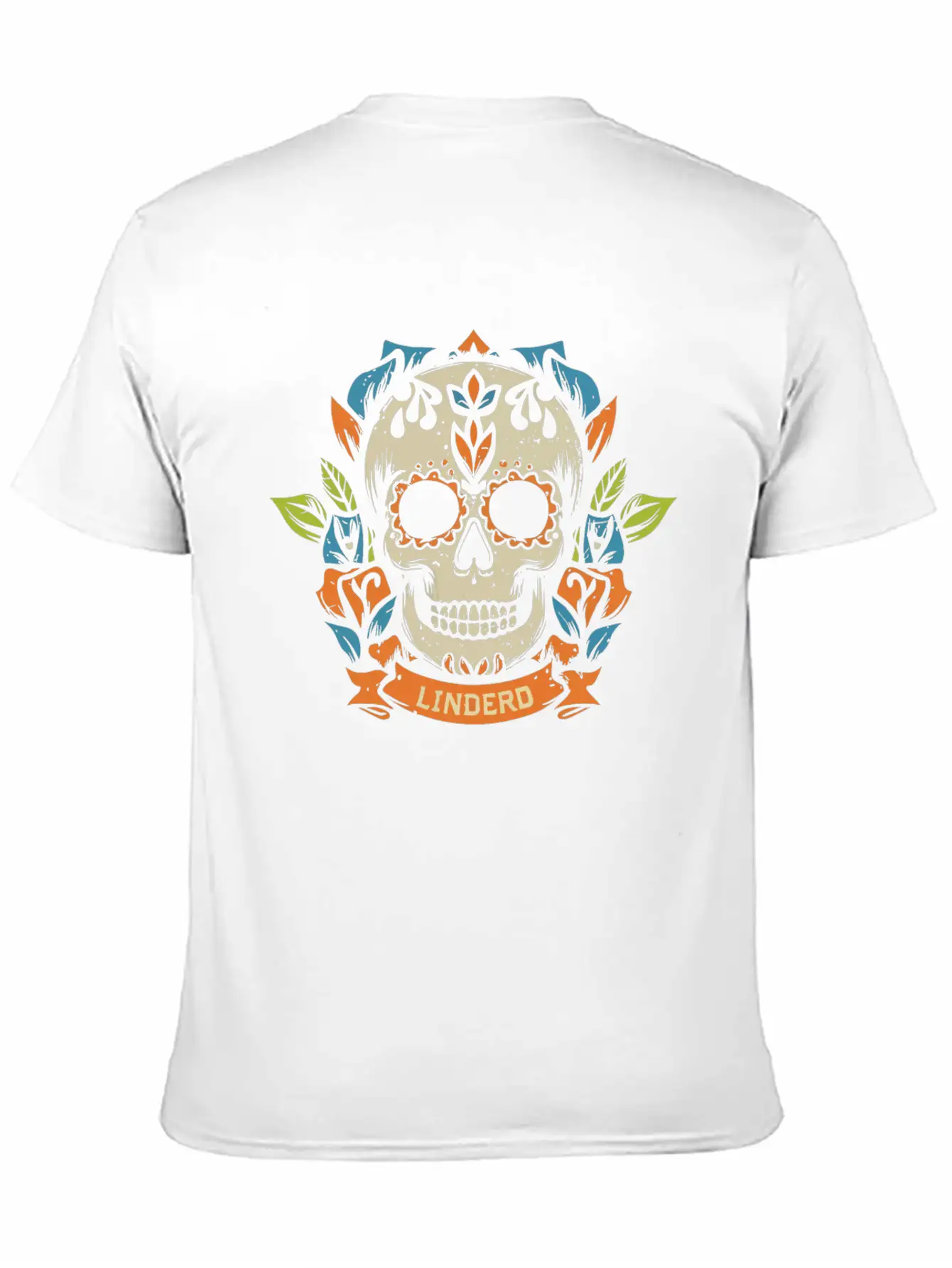 Skull Head With Leaf T Shirt Design Breathable Soft Cotton T-Shirt – Timeless Casual Look