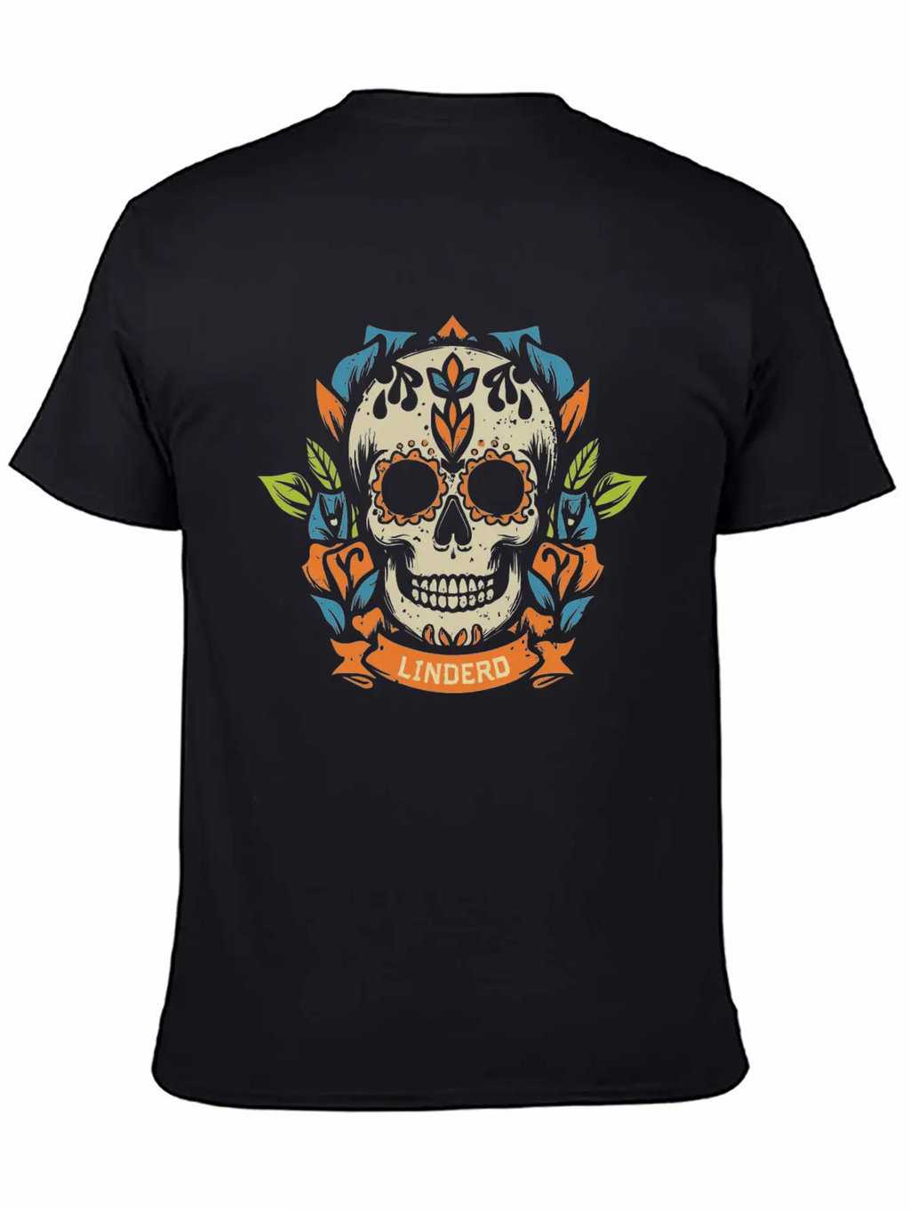Skull Head With Leaf T Shirt Design Breathable Soft Cotton T-Shirt – Timeless Casual Look
