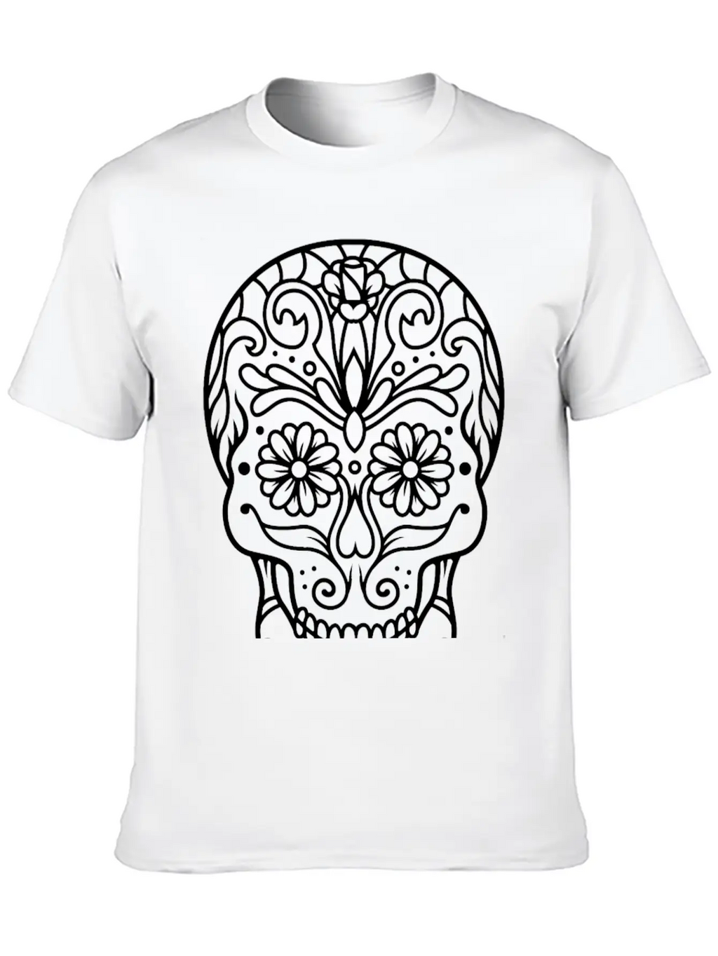 Skull In Mandala. Relaxed Everyday Tee – Lightweight And Durable Cotton