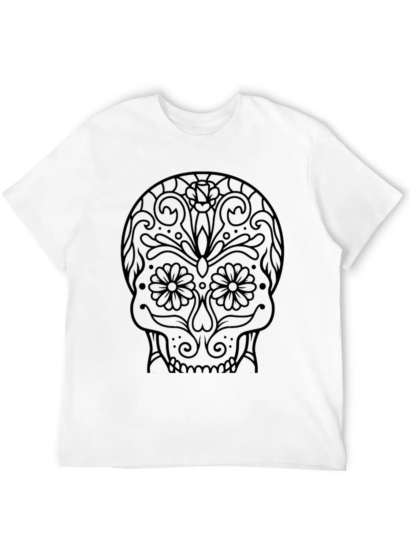 Skull In Mandala. Relaxed Everyday Tee – Lightweight And Durable Cotton