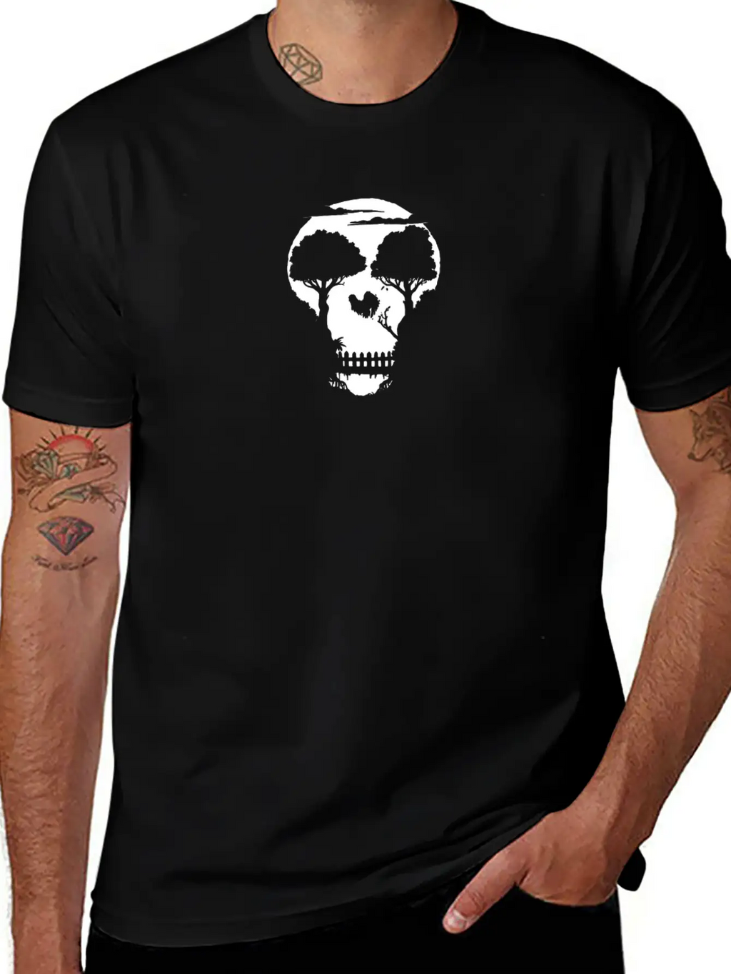 SKULL JUNGLE NIGHT HUMOUR LOGO Classic Cotton Tee – Unisex Comfort For Any Season