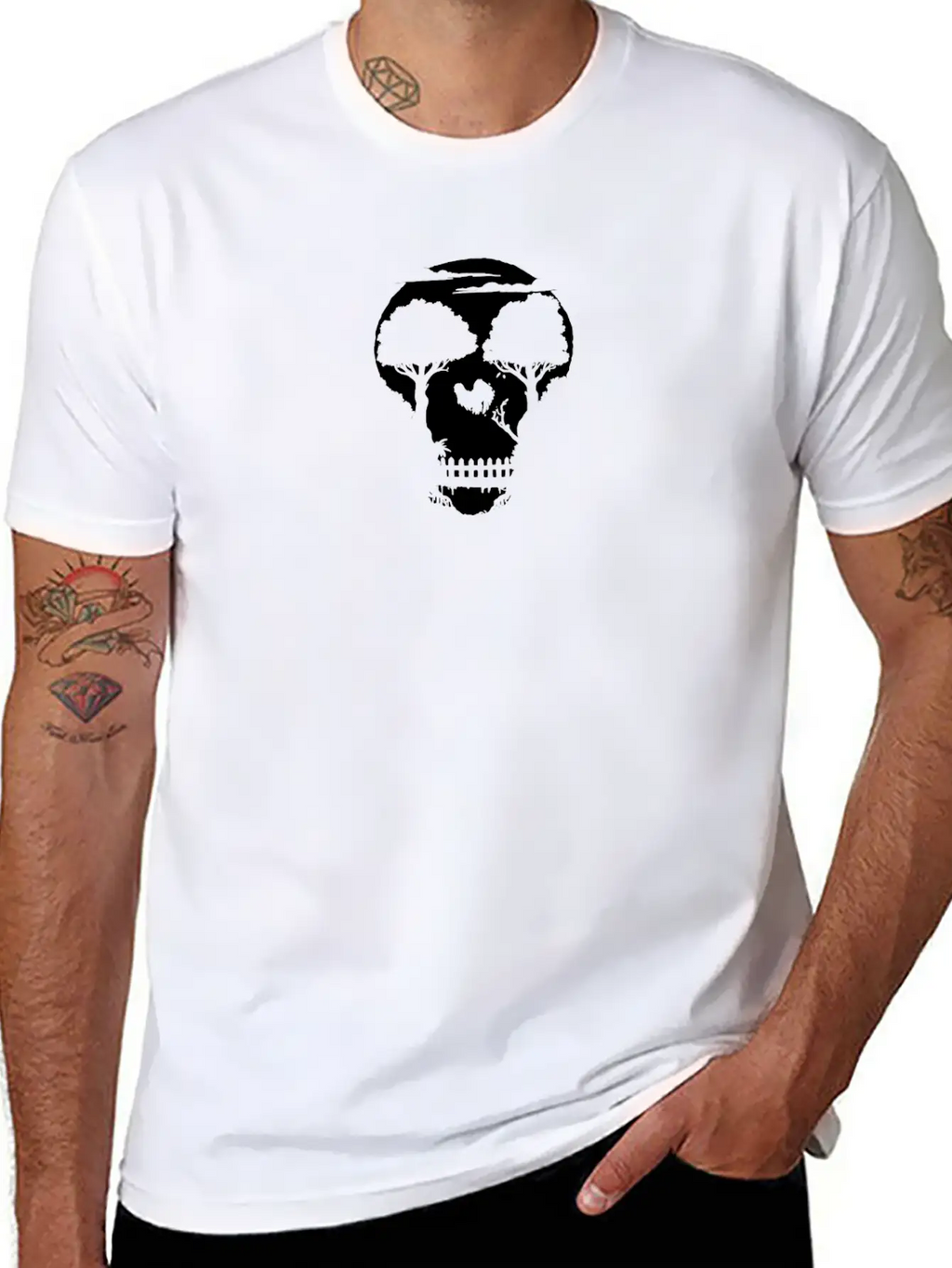 SKULL JUNGLE NIGHT HUMOUR LOGO Classic Cotton Tee – Unisex Comfort For Any Season