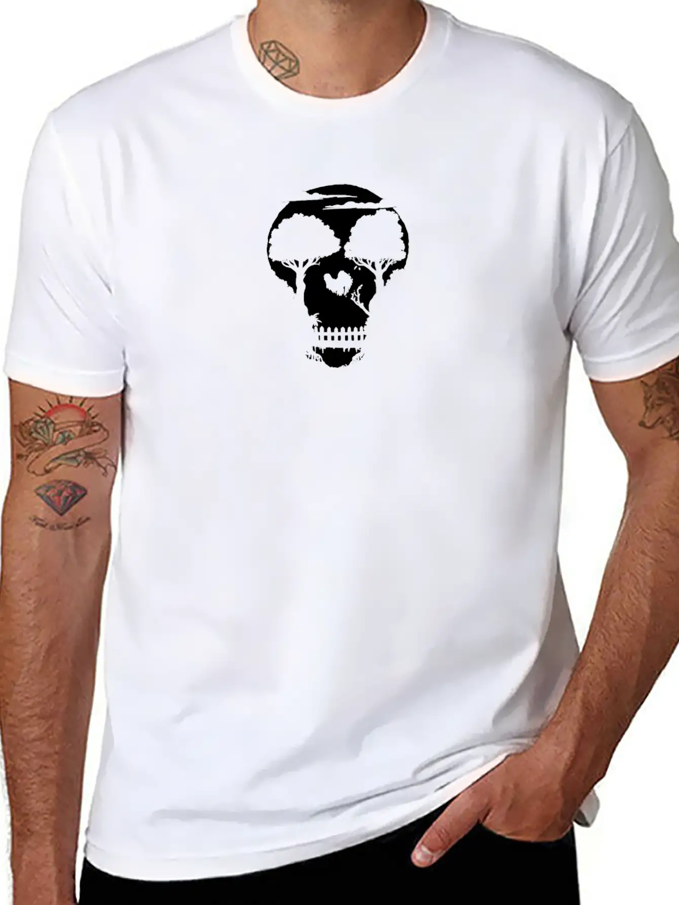 SKULL JUNGLE NIGHT HUMOUR LOGO Classic Cotton Tee – Unisex Comfort For Any Season