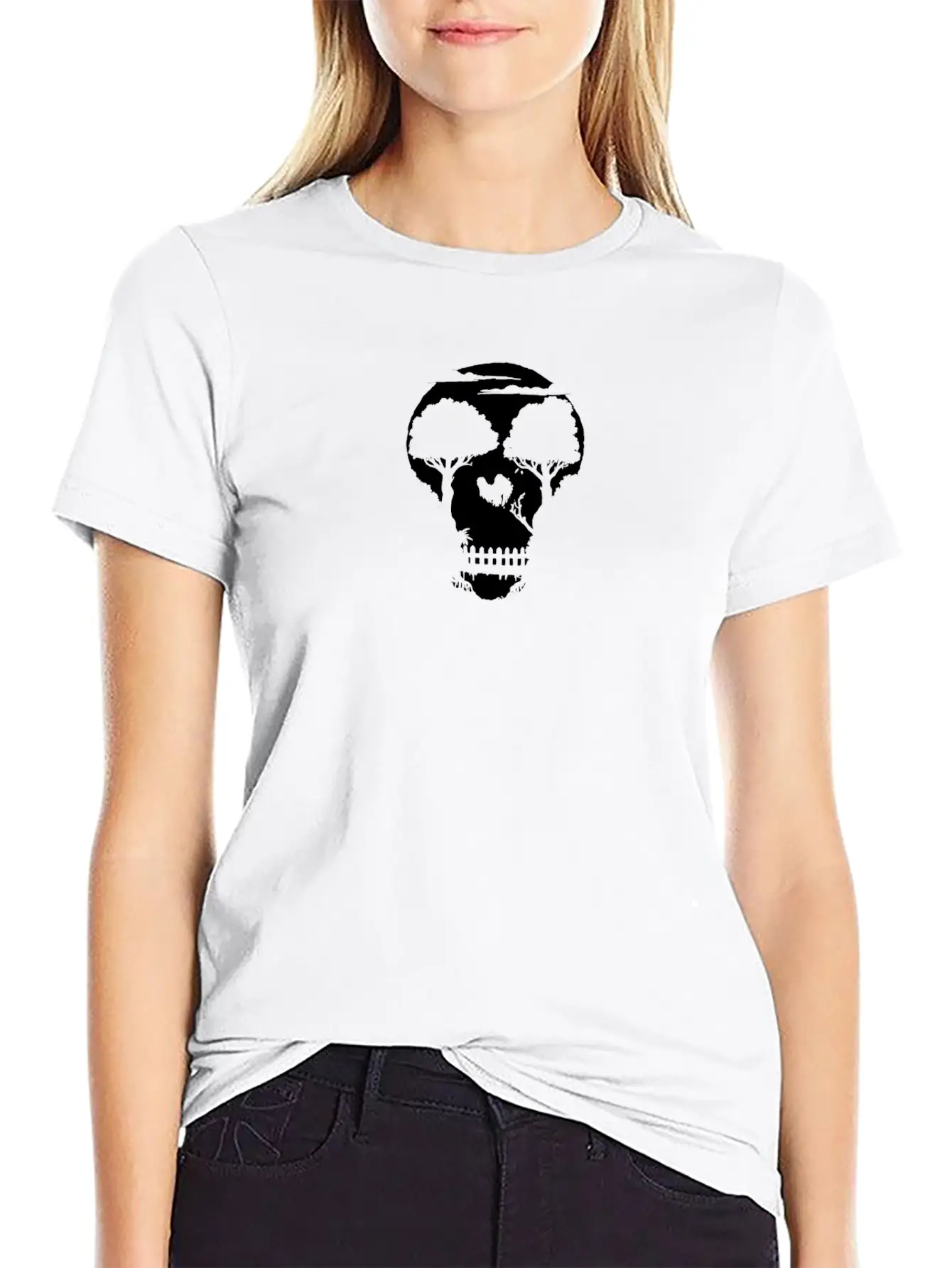SKULL JUNGLE NIGHT HUMOUR LOGO Classic Cotton Tee – Unisex Comfort For Any Season