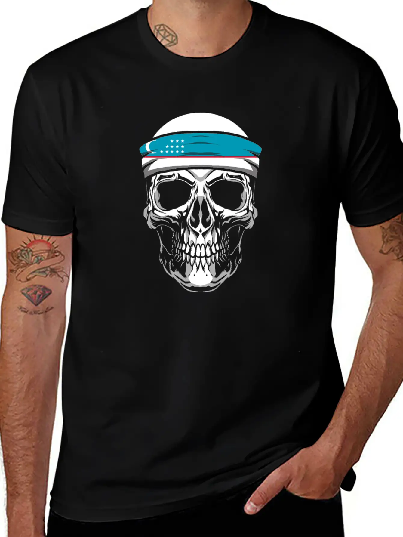 Skull Nationality Country Flag Basic Graphic T-Shirt – Daily Comfort In Soft Cotton