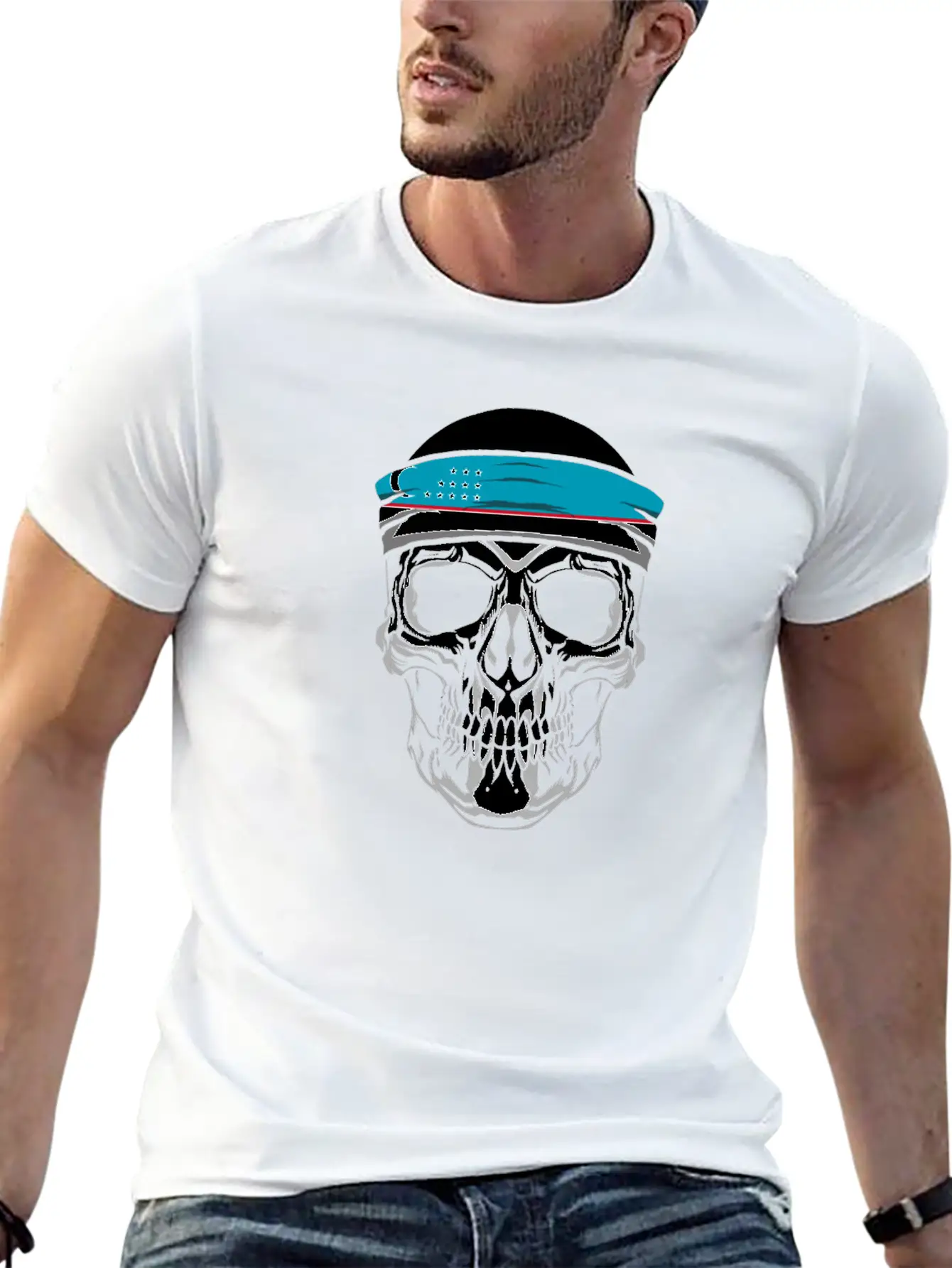 Skull Nationality Country Flag Basic Graphic T-Shirt – Daily Comfort In Soft Cotton