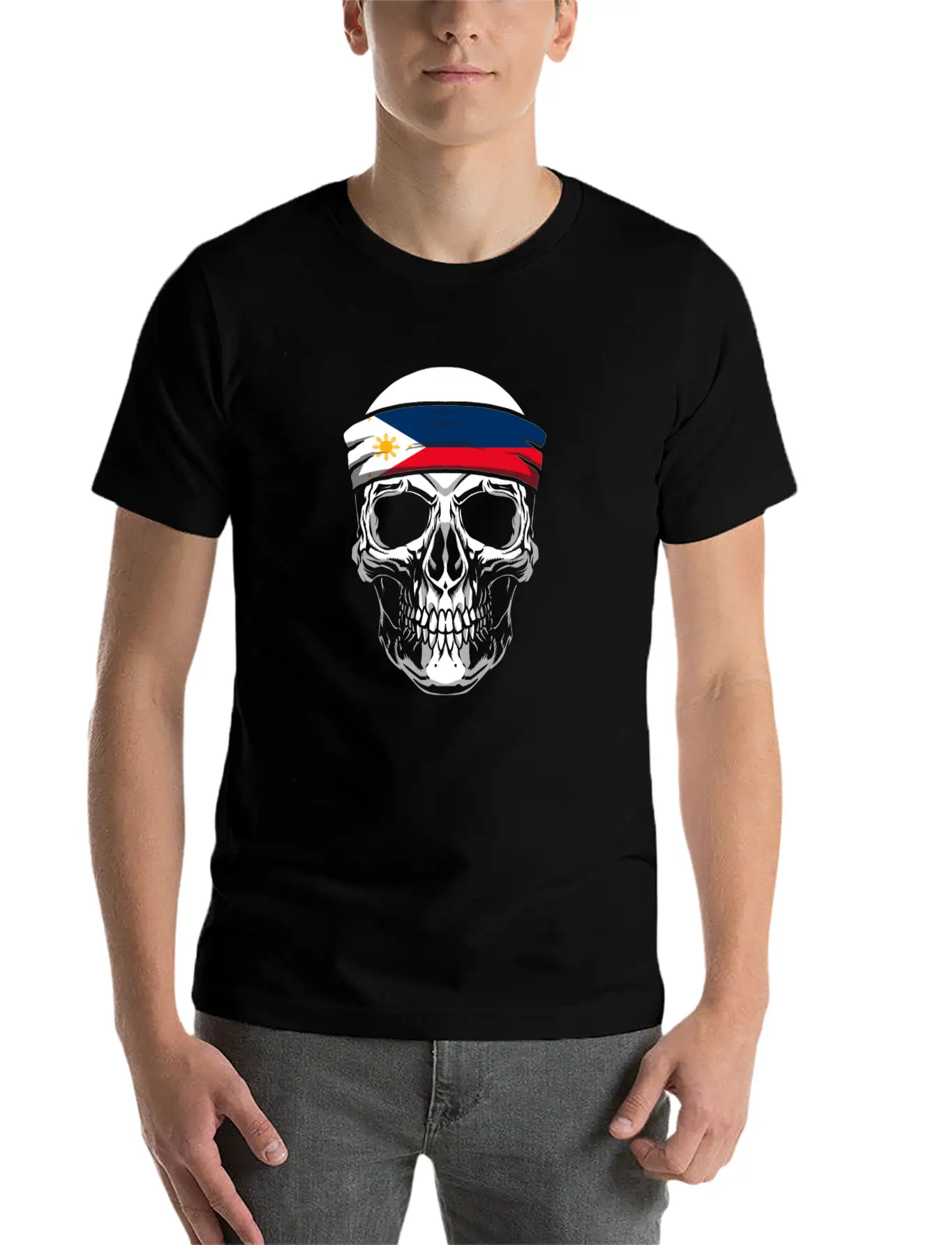 Skull Nationality Country Flag Classic Cotton Tee – Unisex Comfort For Any Season