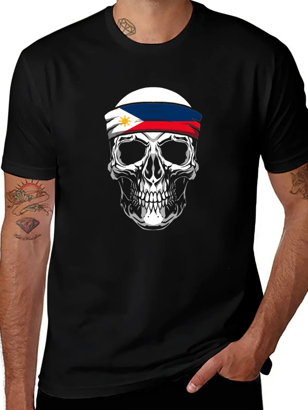 Skull Nationality Country Flag Classic Cotton Tee – Unisex Comfort For Any Season