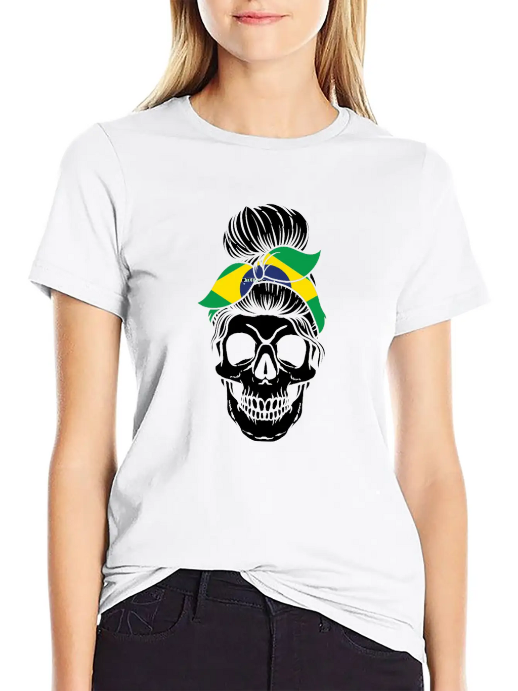 Skull Nationality Country Flag Essential Cotton Tee For Daily Outfits – Unisex Style