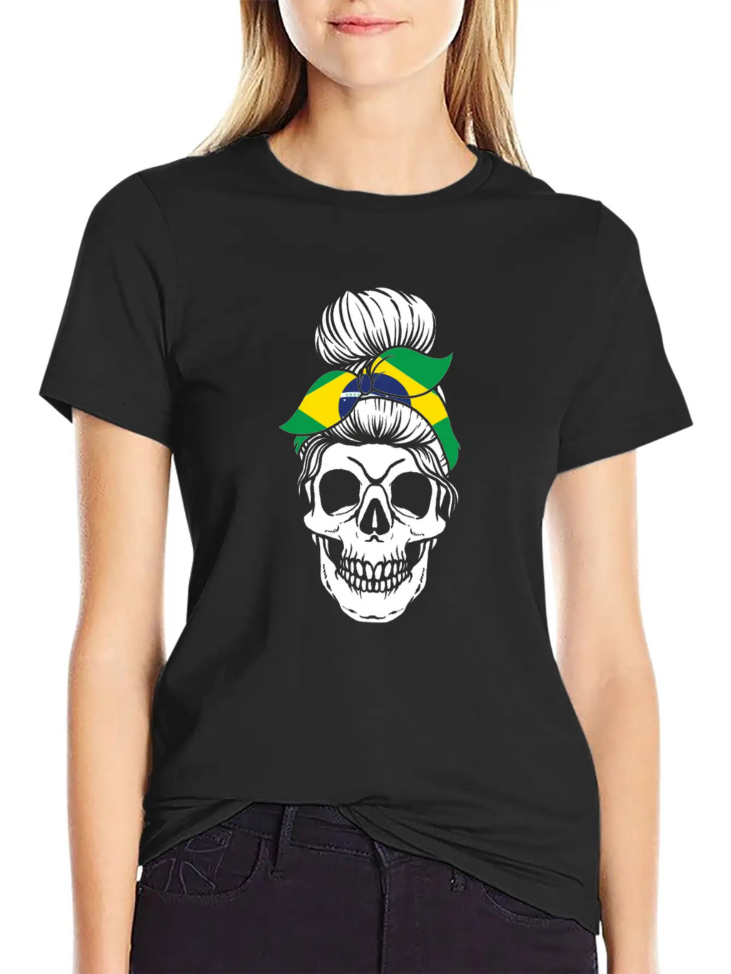Skull Nationality Country Flag Essential Cotton Tee For Daily Outfits – Unisex Style