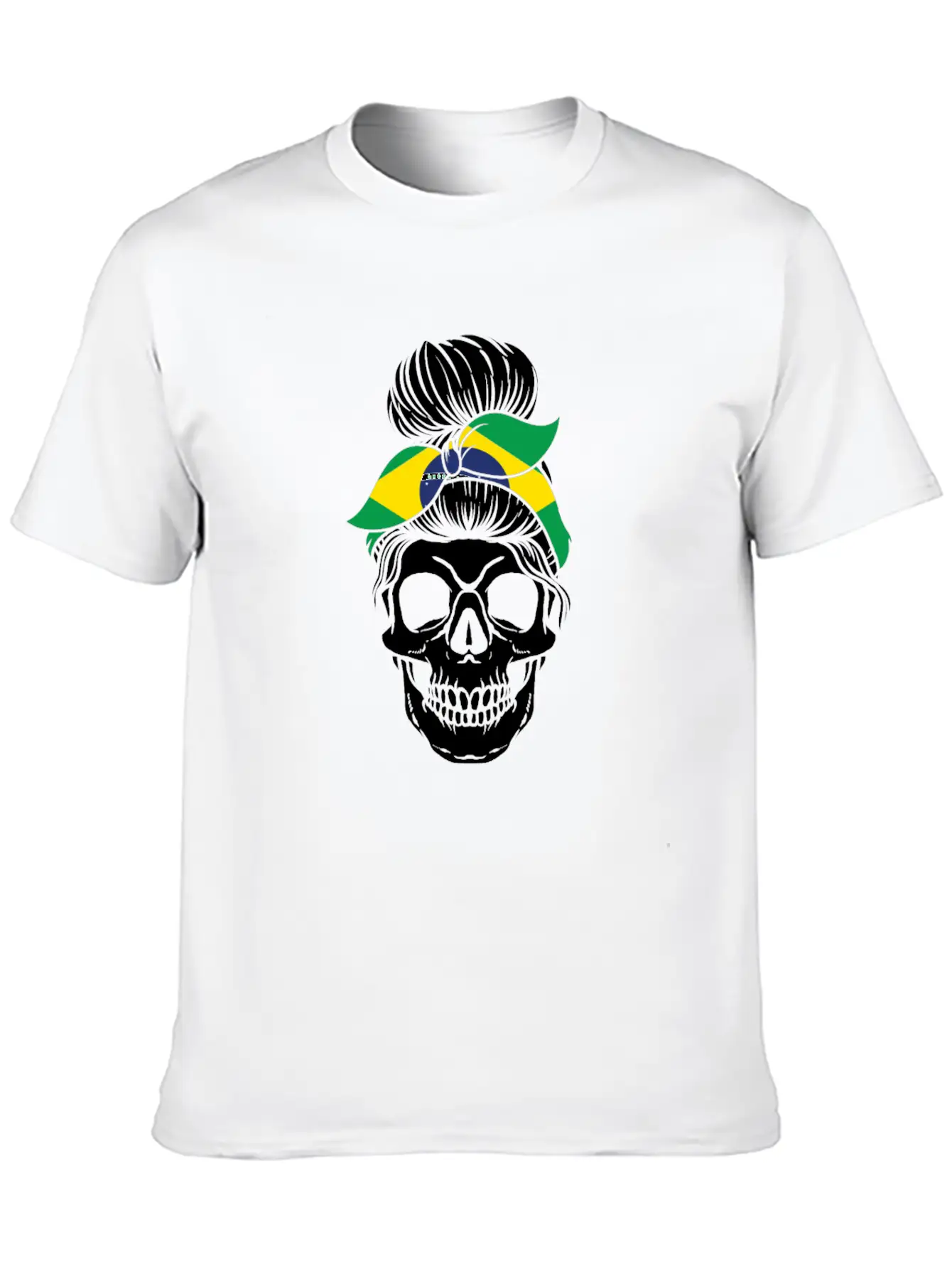 Skull Nationality Country Flag Essential Cotton Tee For Daily Outfits – Unisex Style