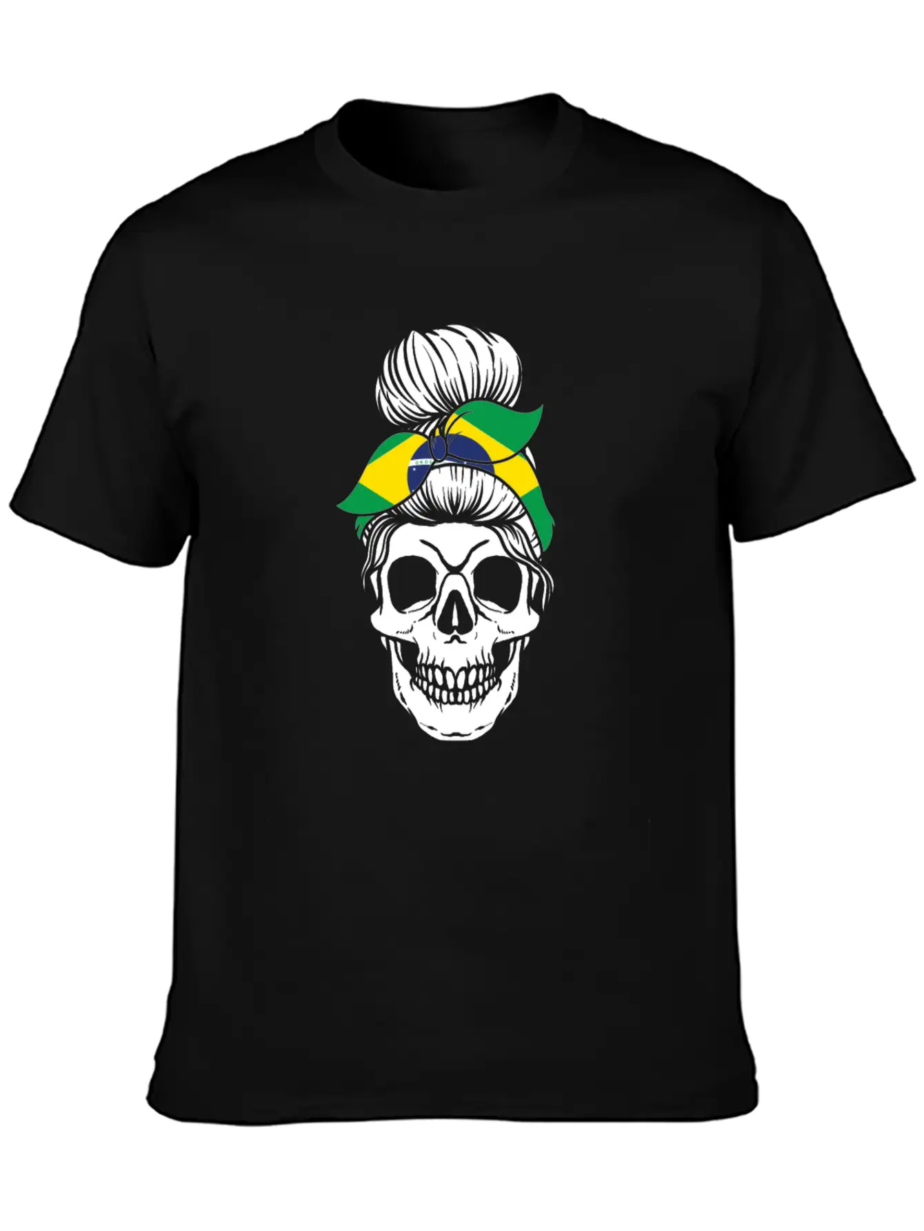 Skull Nationality Country Flag Essential Cotton Tee For Daily Outfits – Unisex Style