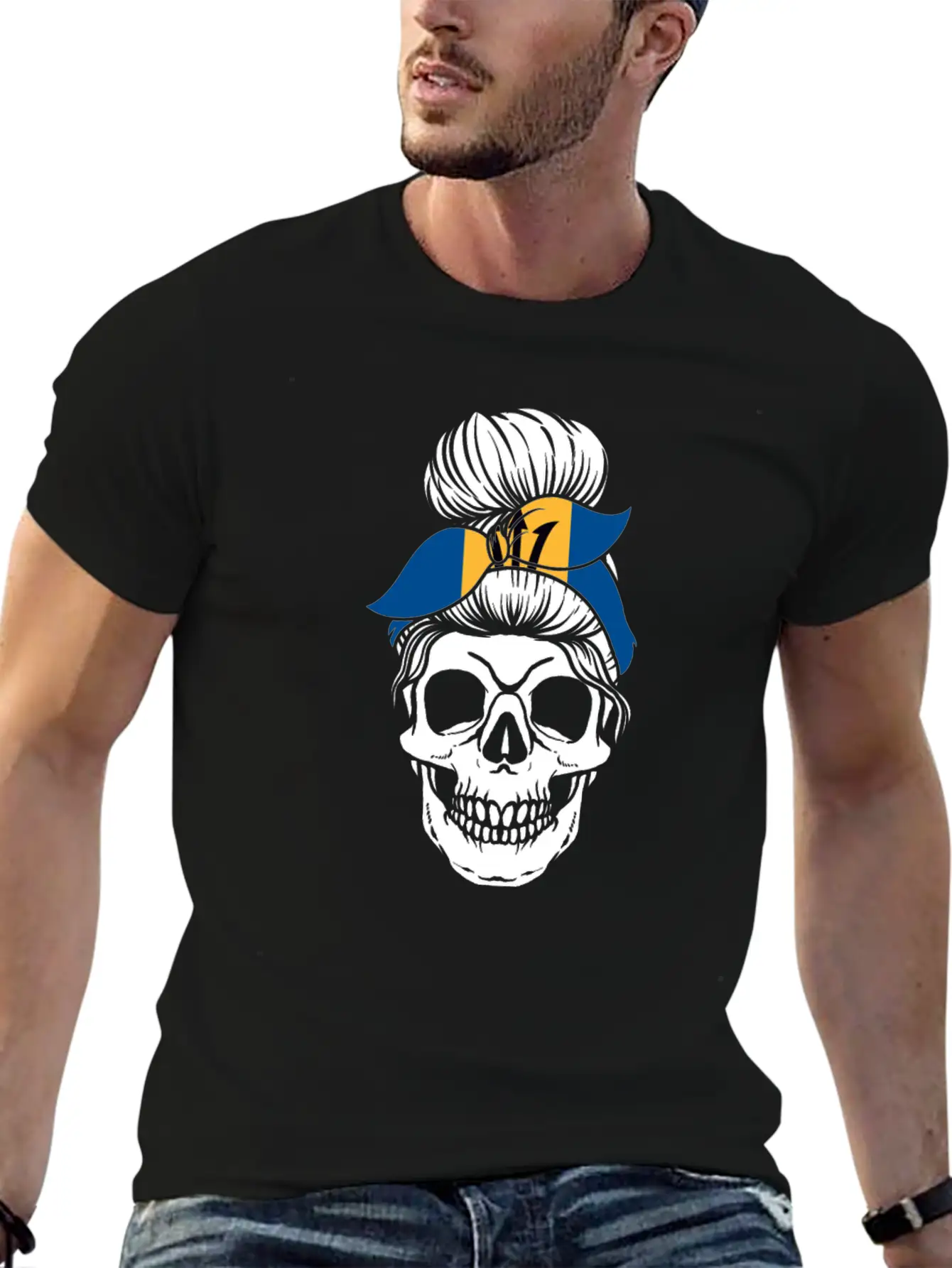 Skull Nationality Country Flag Unisex Casual T-Shirt – Clean Design For Daily Comfort