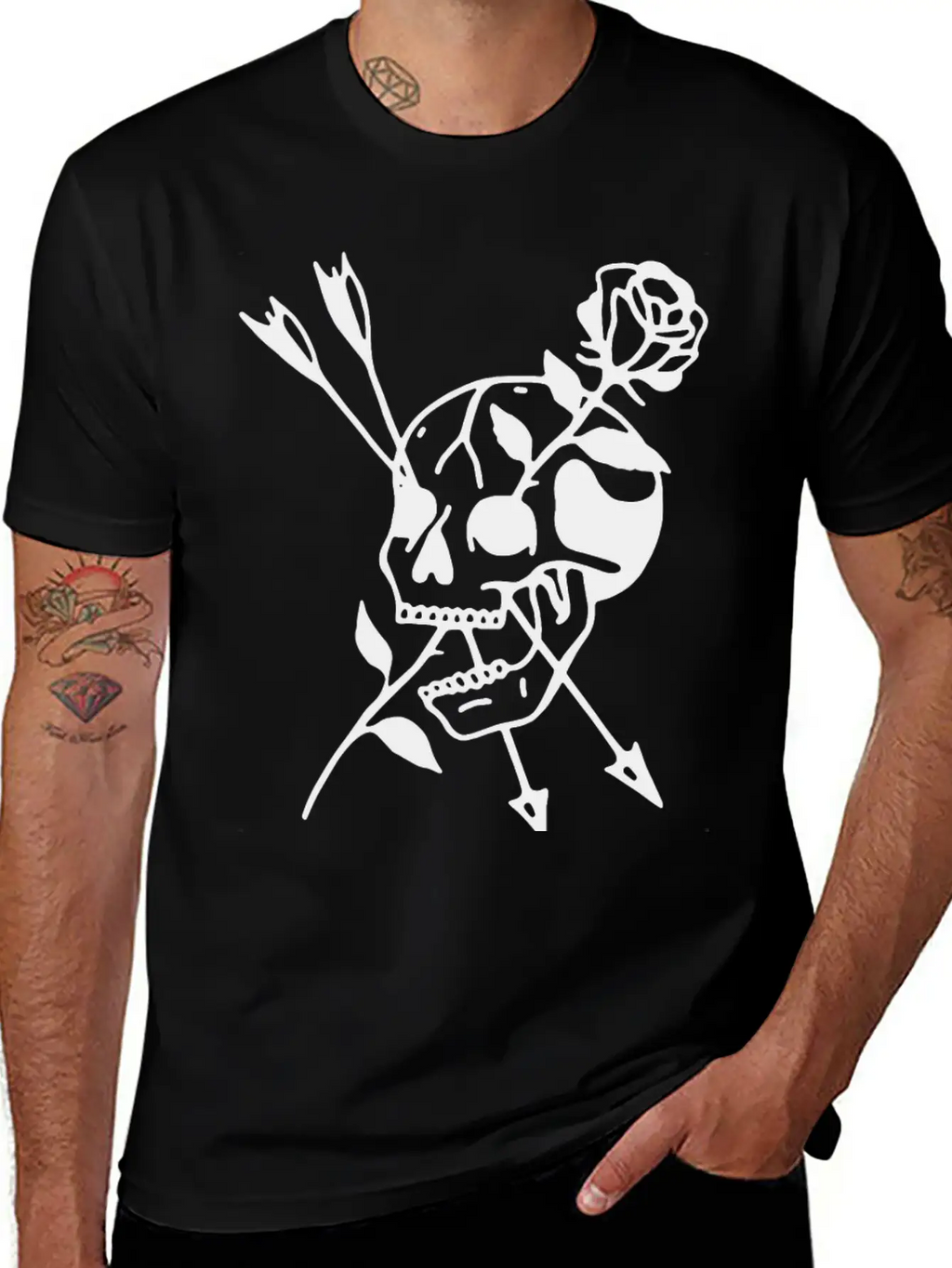 Skull Rose Basic Graphic T-Shirt – Daily Comfort In Soft Cotton