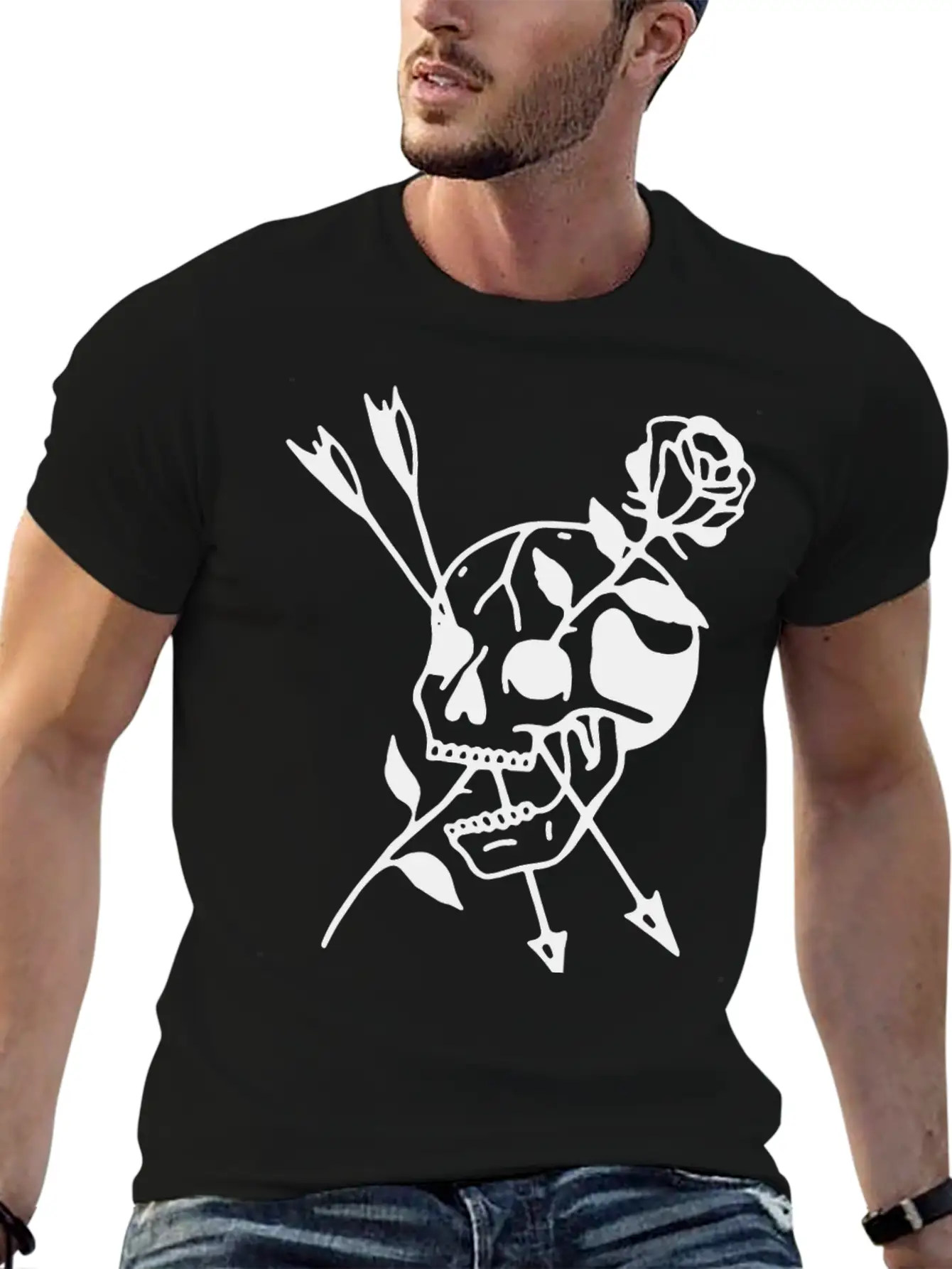 Skull Rose Basic Graphic T-Shirt – Daily Comfort In Soft Cotton