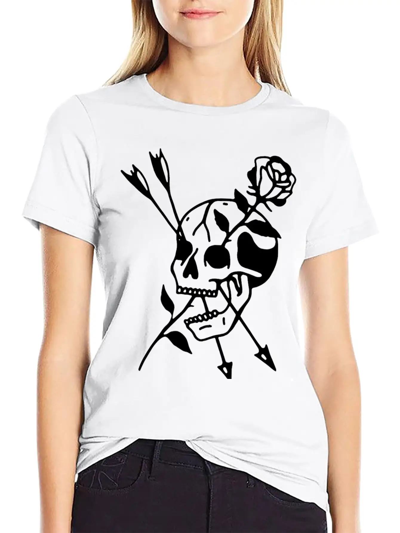 Skull Rose Basic Graphic T-Shirt – Daily Comfort In Soft Cotton