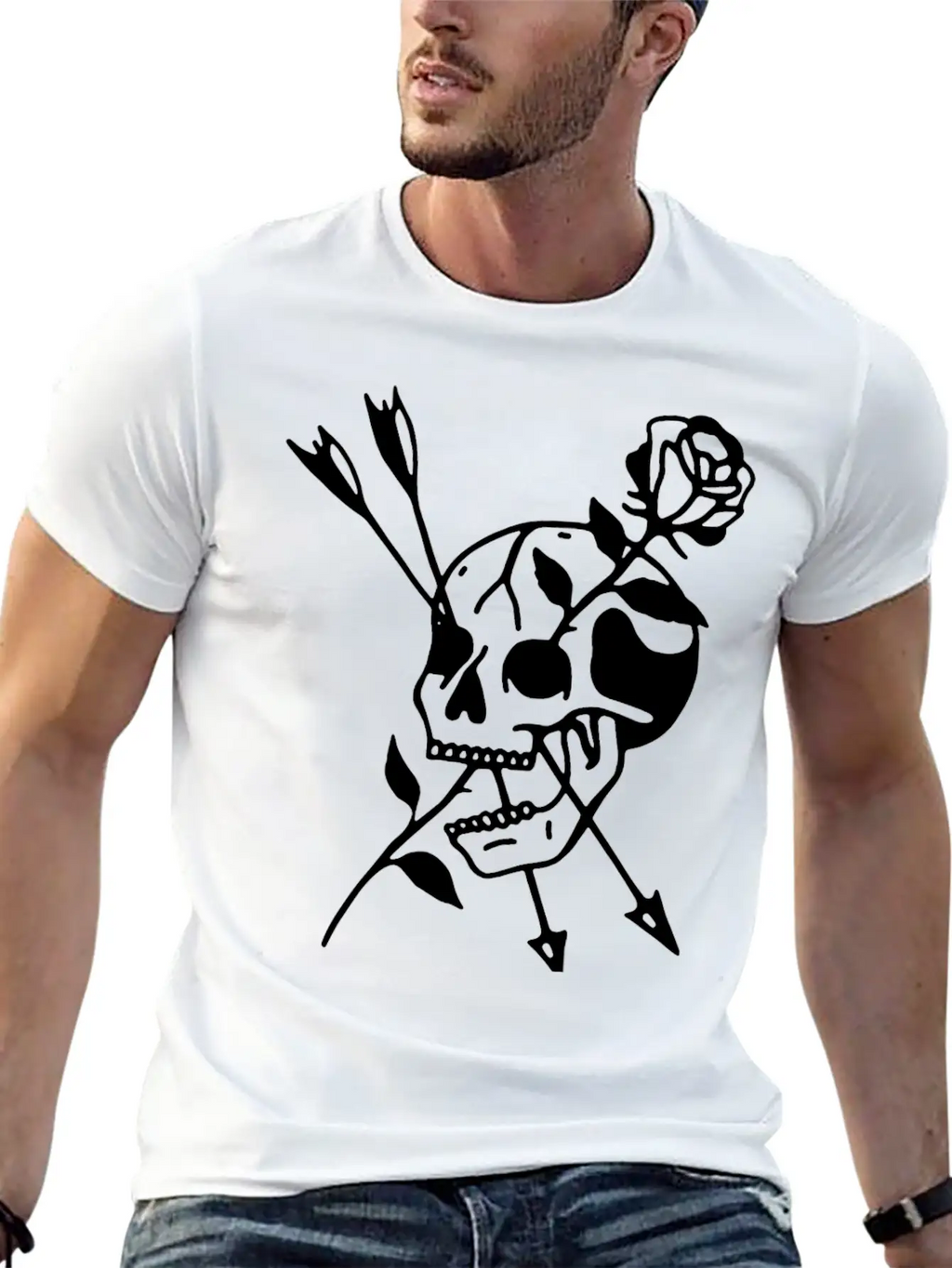 Skull Rose Basic Graphic T-Shirt – Daily Comfort In Soft Cotton