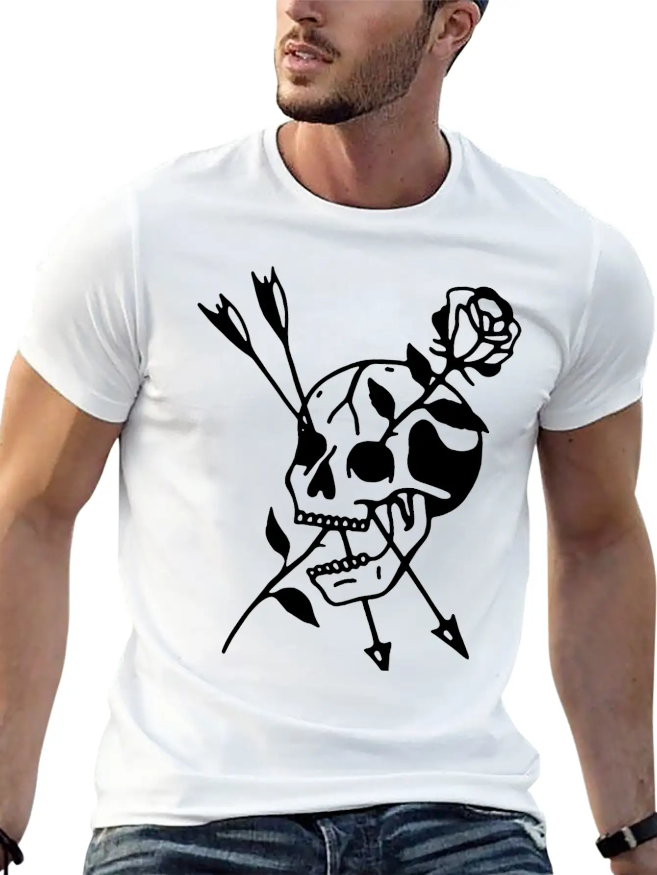 Skull Rose Basic Graphic T-Shirt – Daily Comfort In Soft Cotton