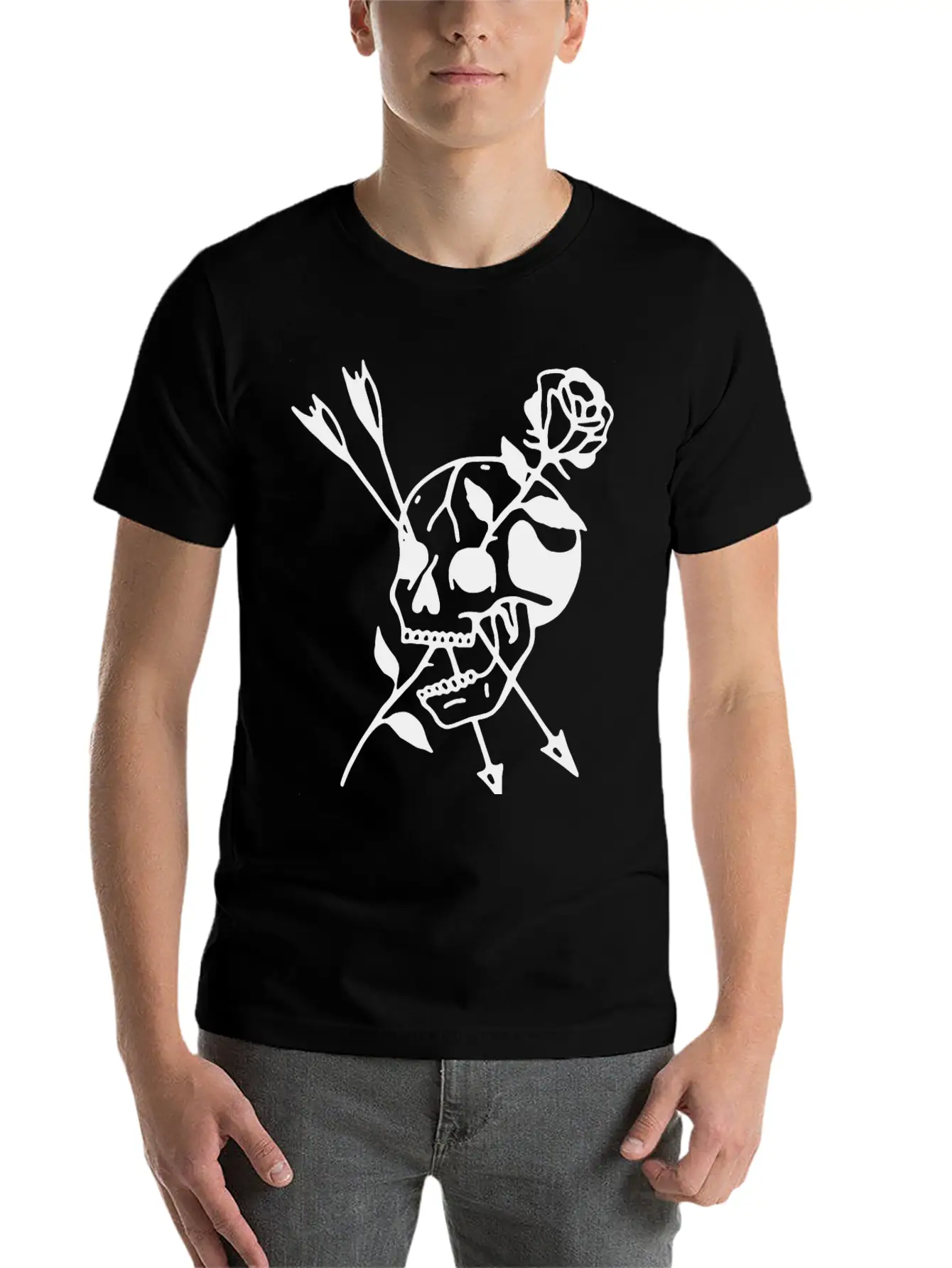 Skull Rose Basic Graphic T-Shirt – Daily Comfort In Soft Cotton