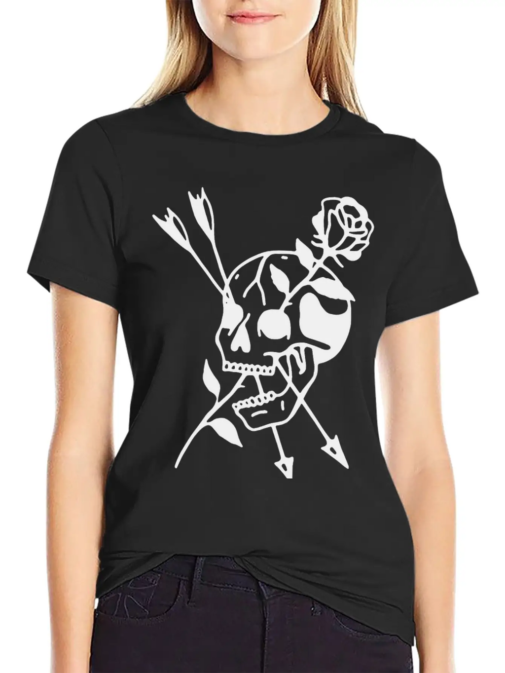 Skull Rose Basic Graphic T-Shirt – Daily Comfort In Soft Cotton