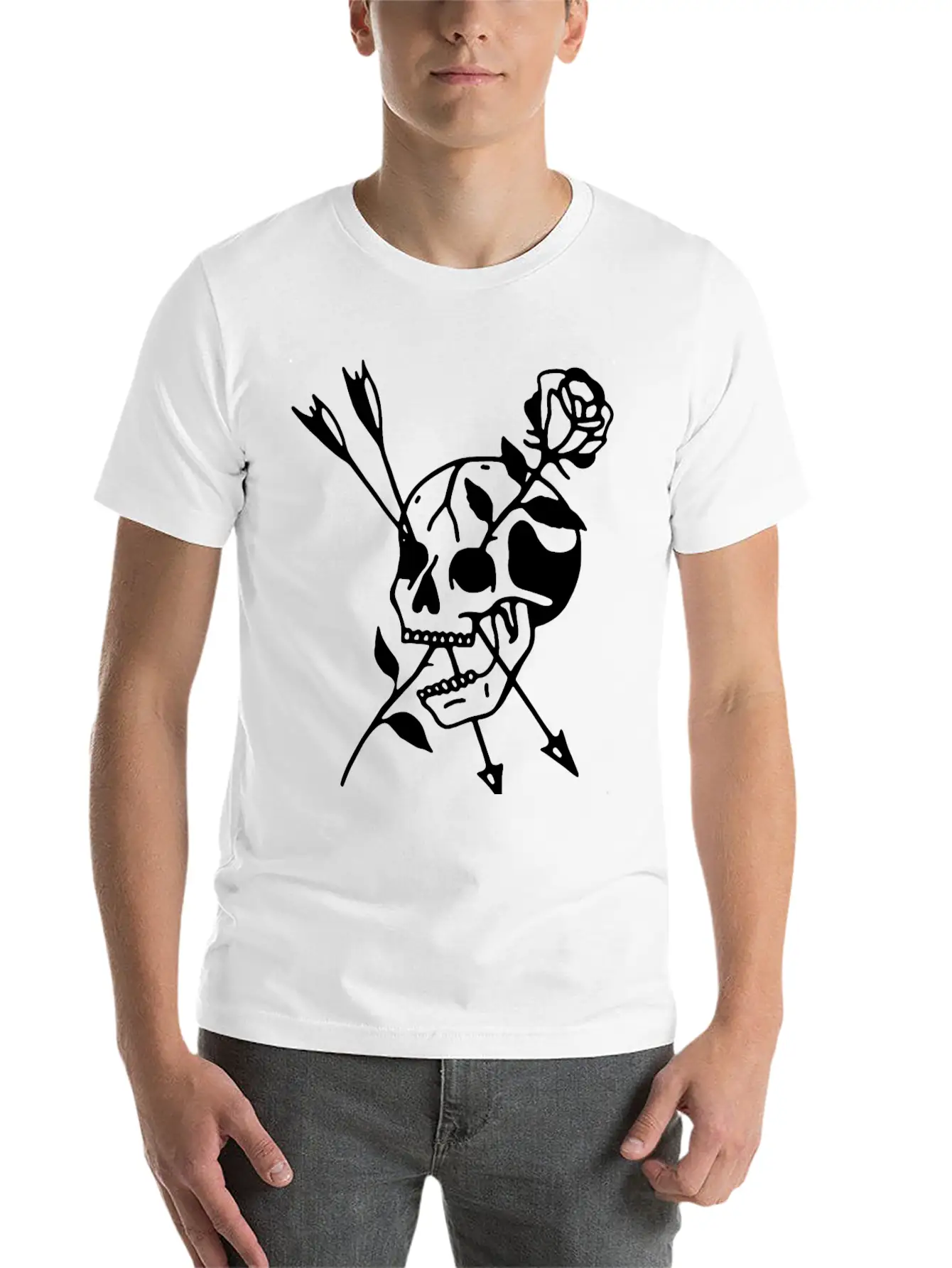 Skull Rose Basic Graphic T-Shirt – Daily Comfort In Soft Cotton