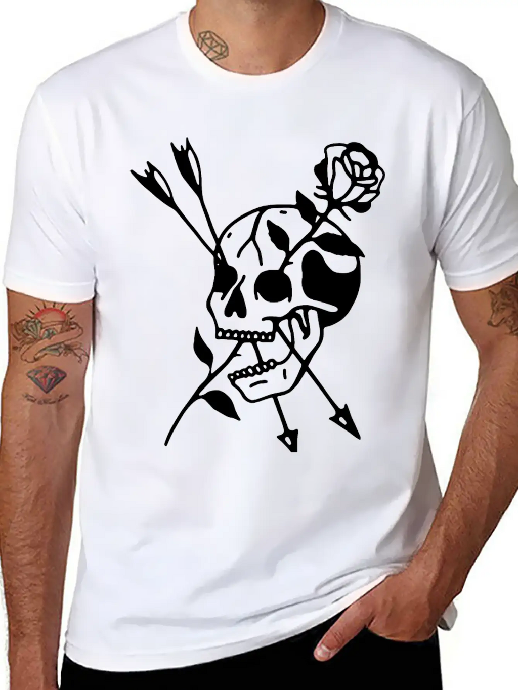 Skull Rose Basic Graphic T-Shirt – Daily Comfort In Soft Cotton